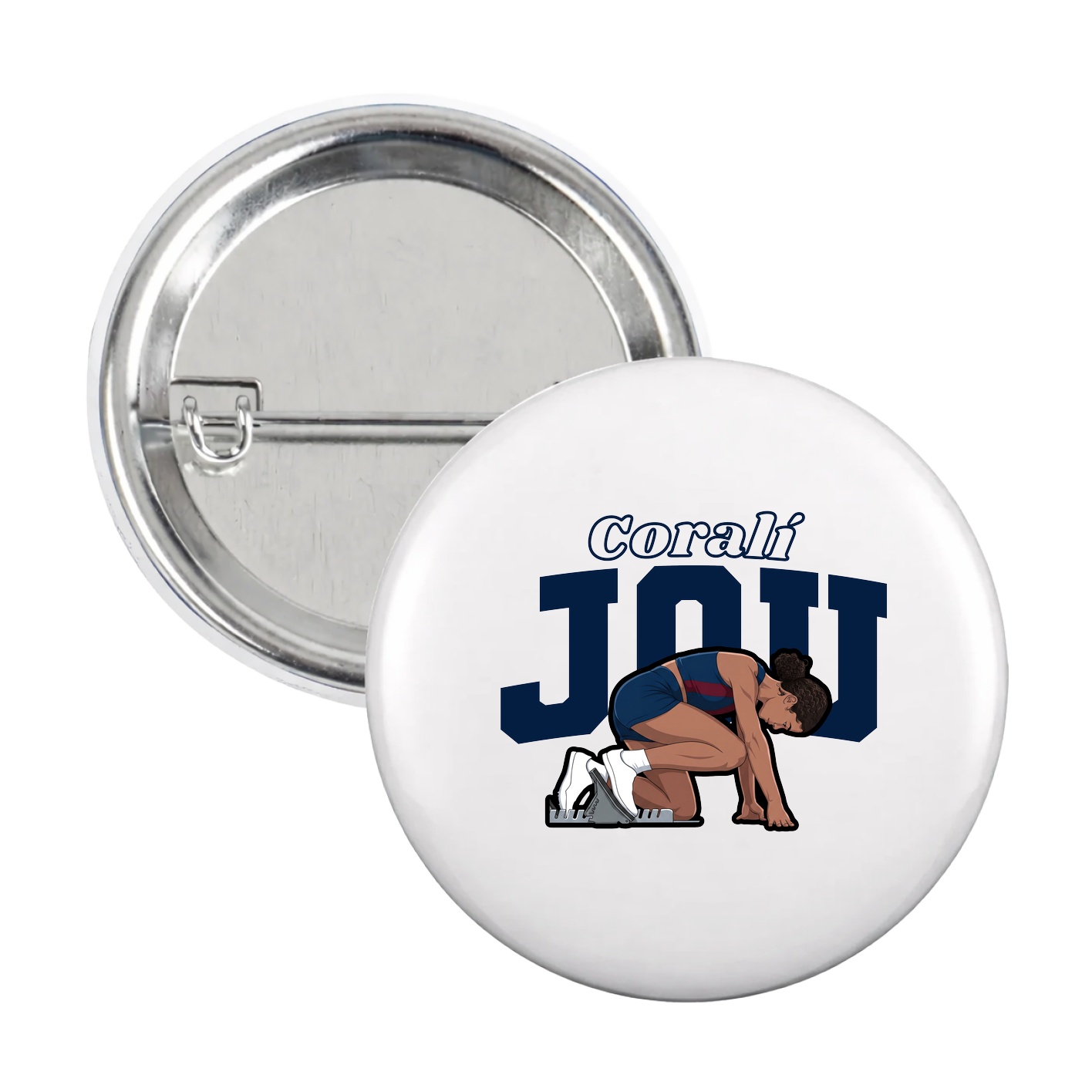 Game Day Button — Name Arch in White