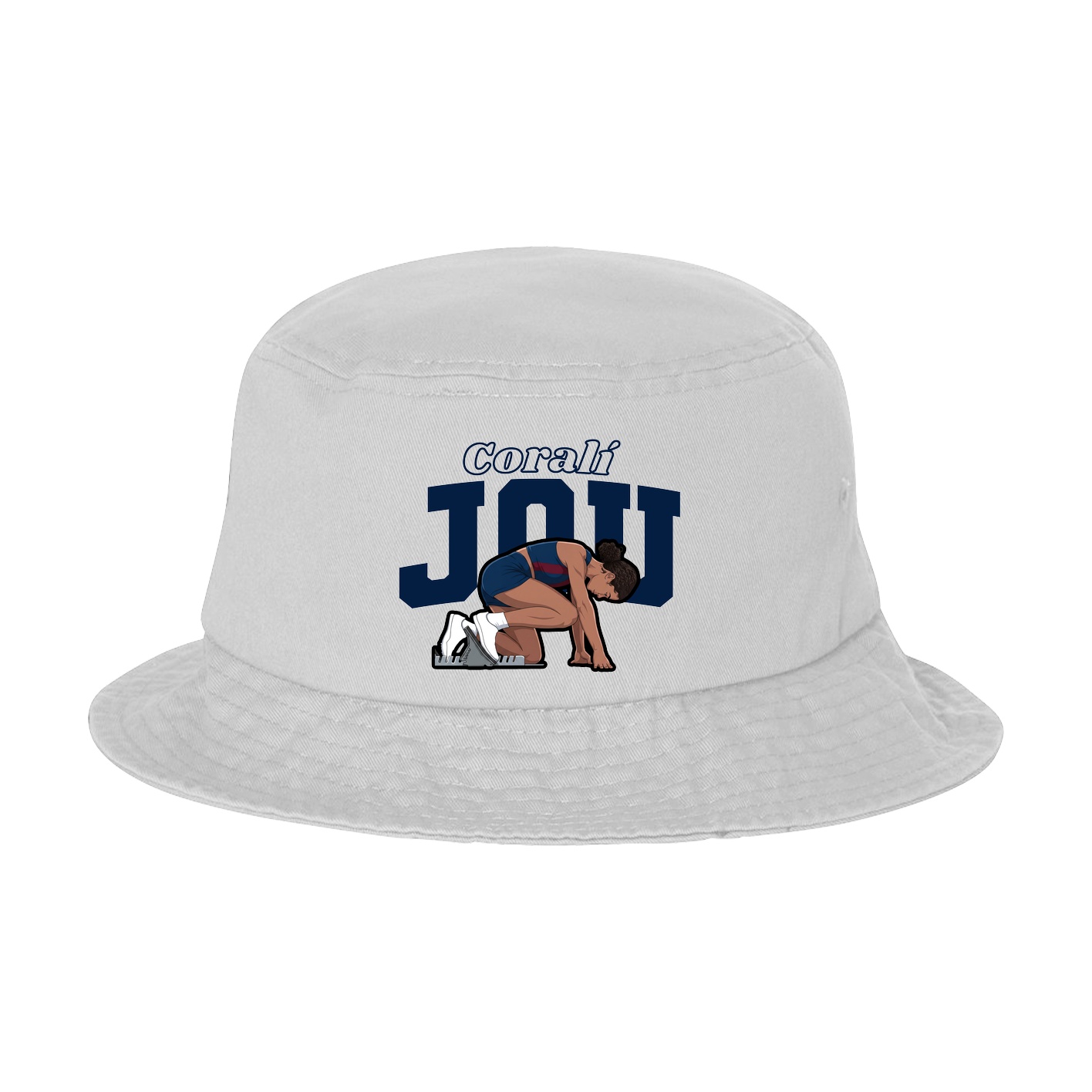 Bucket Cap — Name Arch in White