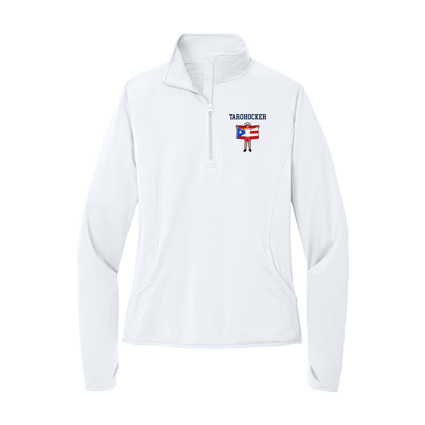 Women's Q-Zip Pullover — Shirsey in White