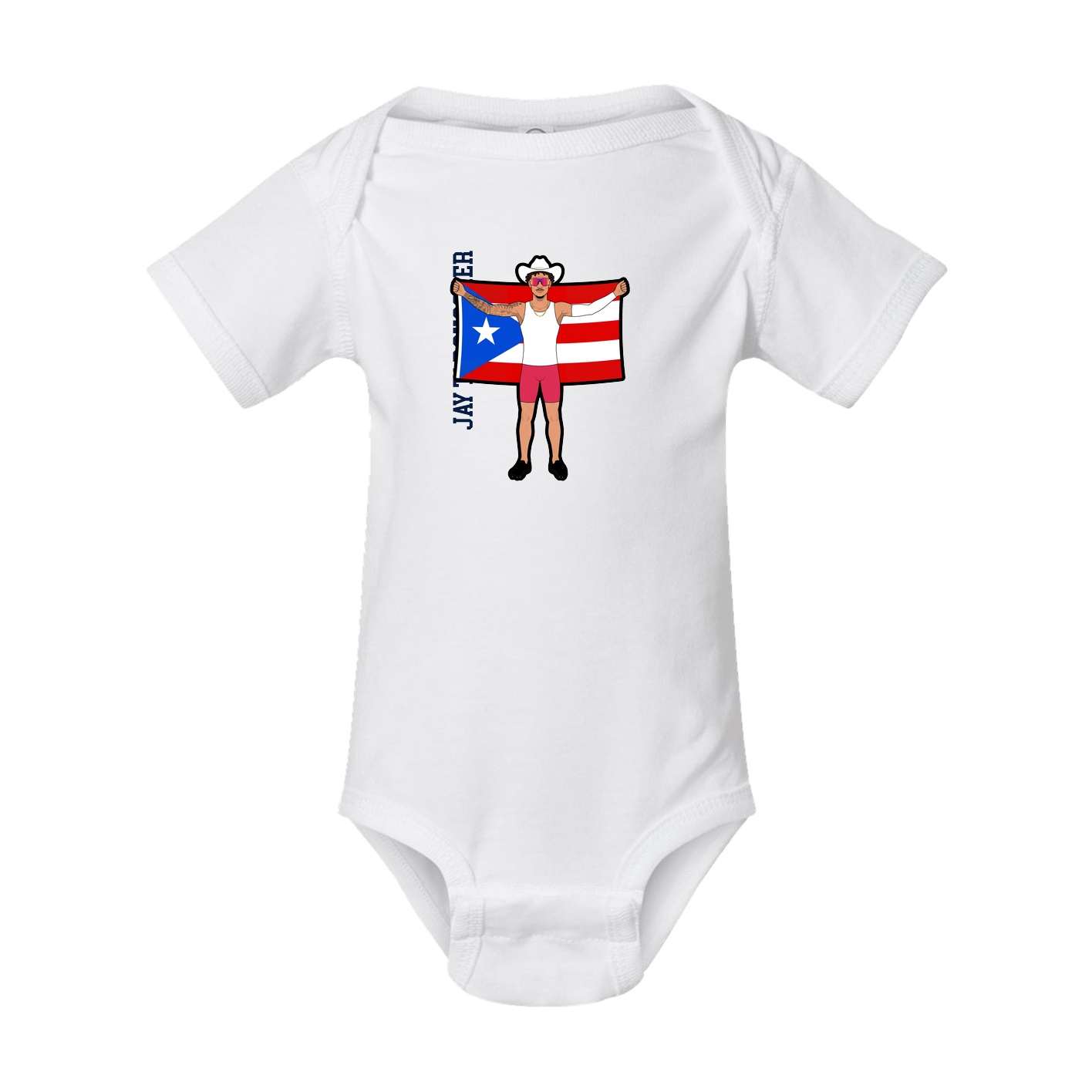 Baby Onesie — Name Vertical in White