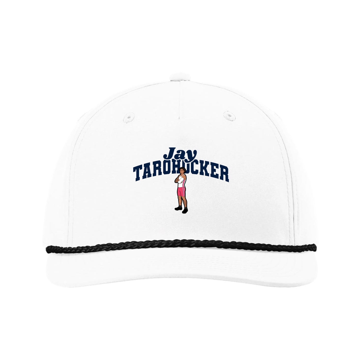 Five-Panel Classic Rope Cap — Signature Arch in White