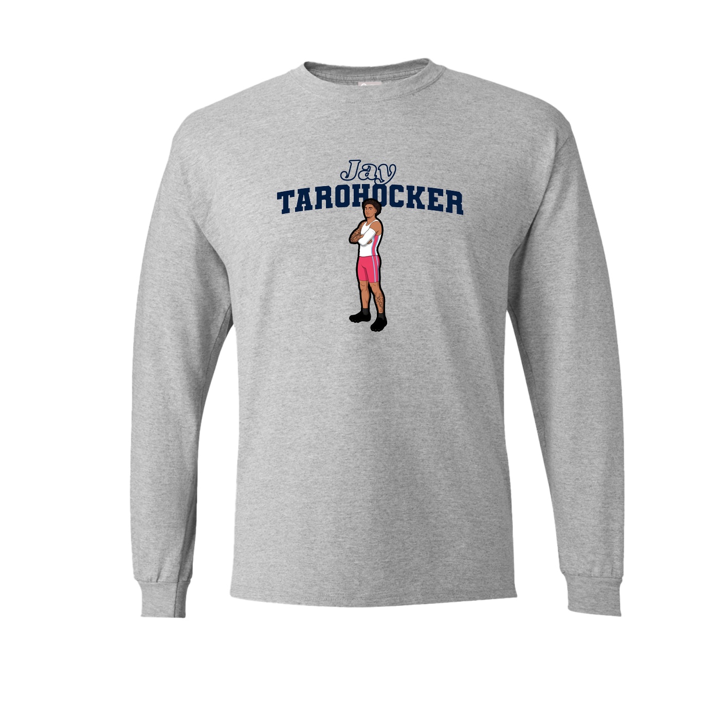 Long Sleeve Tee — Name Arch in Grey