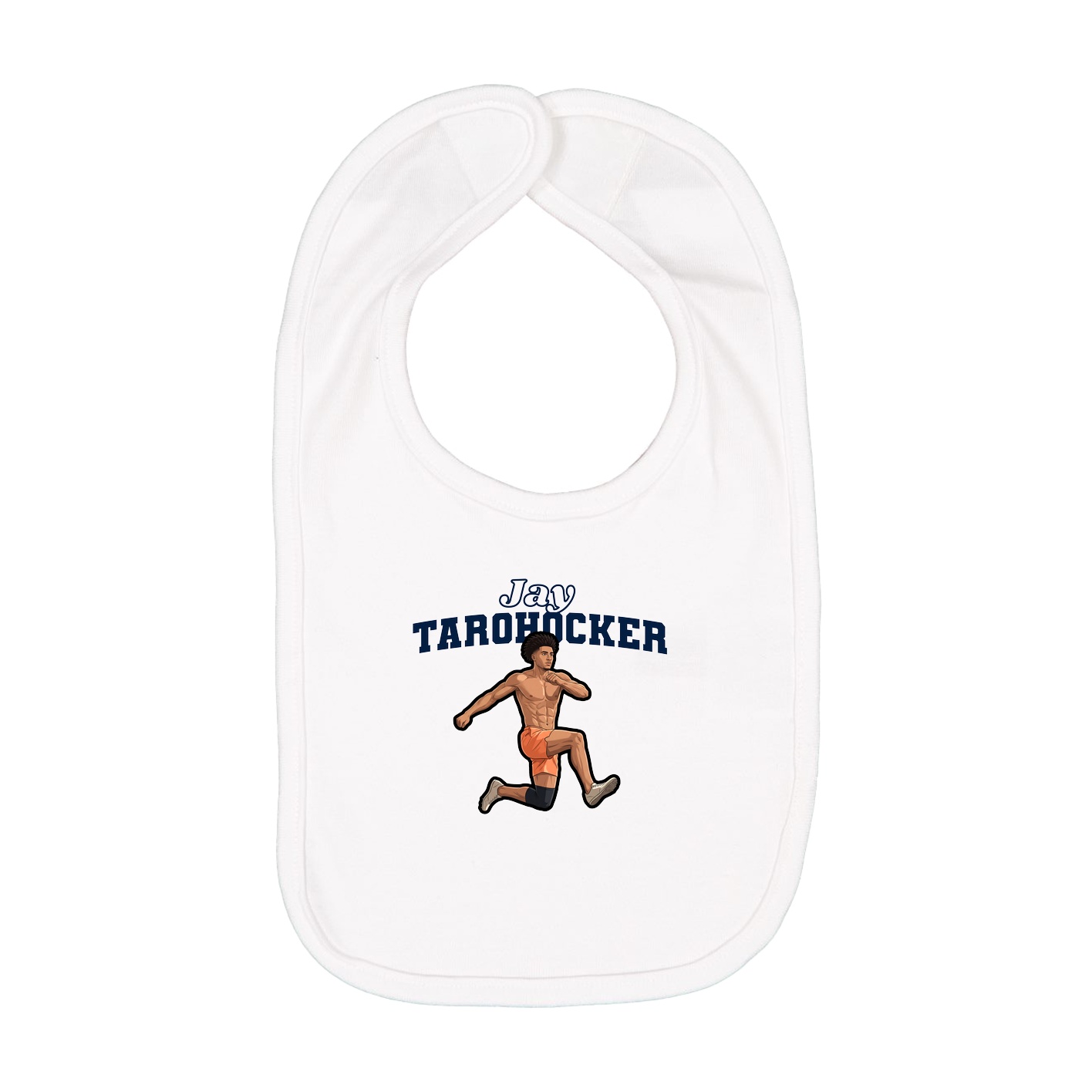 Infant Bib — Name Arch in White