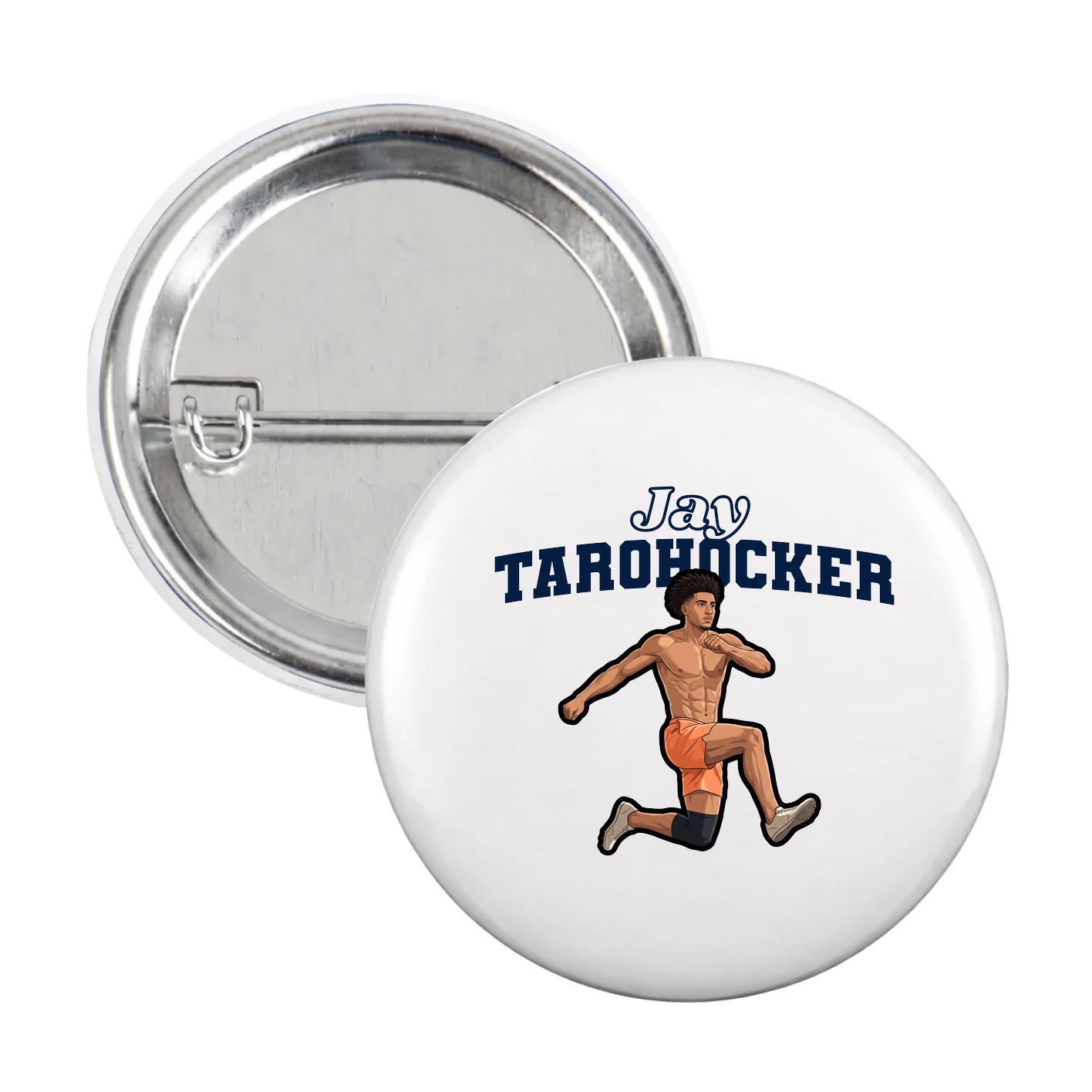 Game Day Button — Name Arch in White