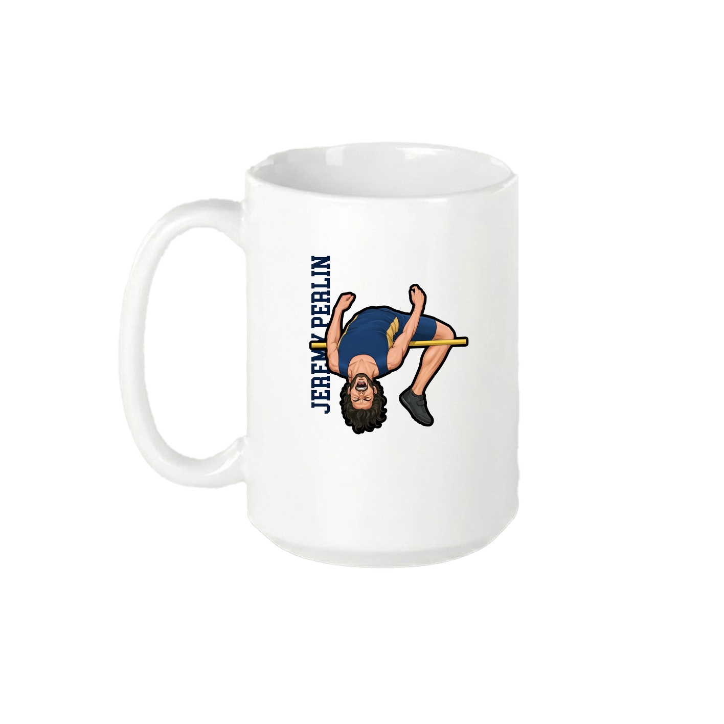 15oz Coffee Mug — Name Vertical in White