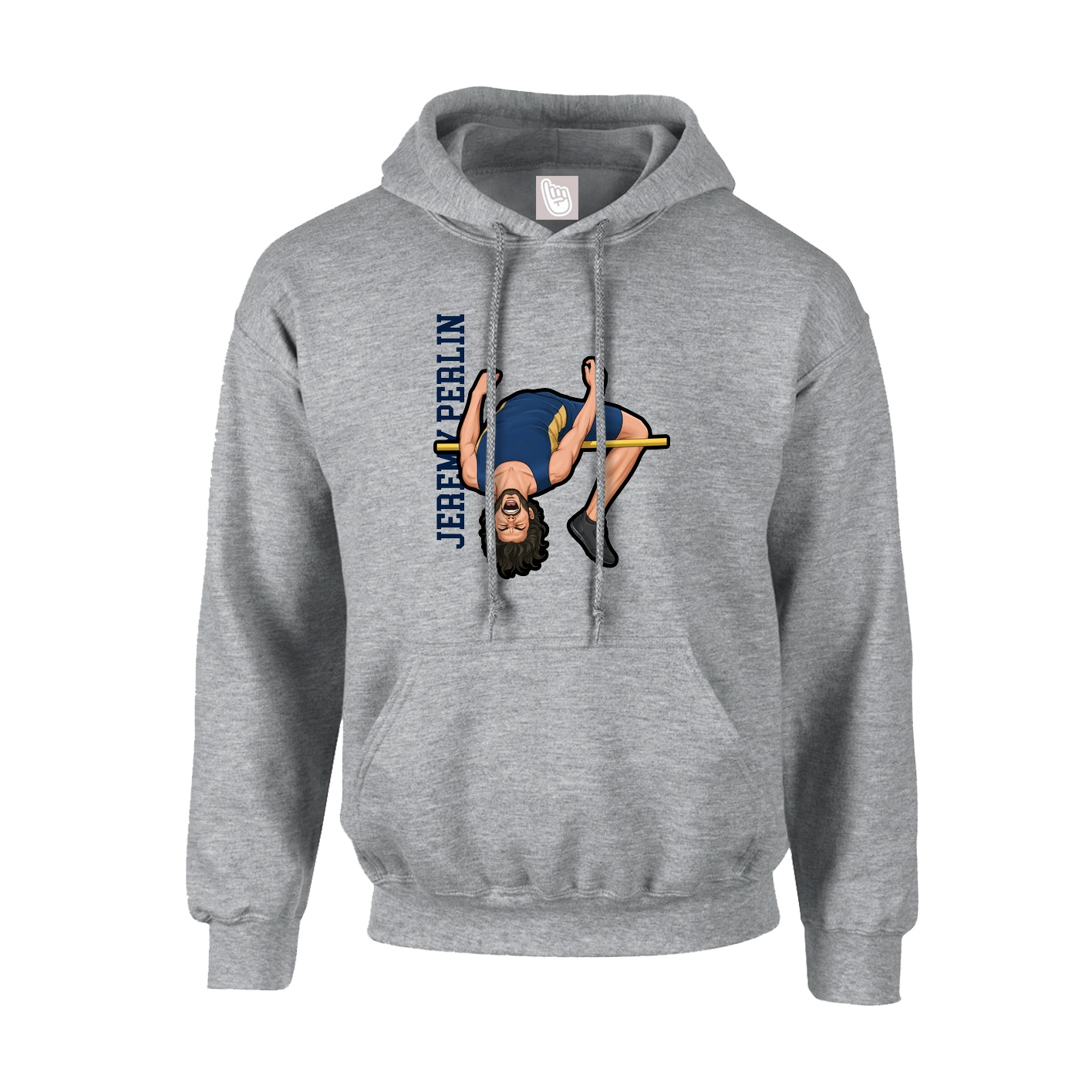 Youth Hoodie — Name Vertical in Grey