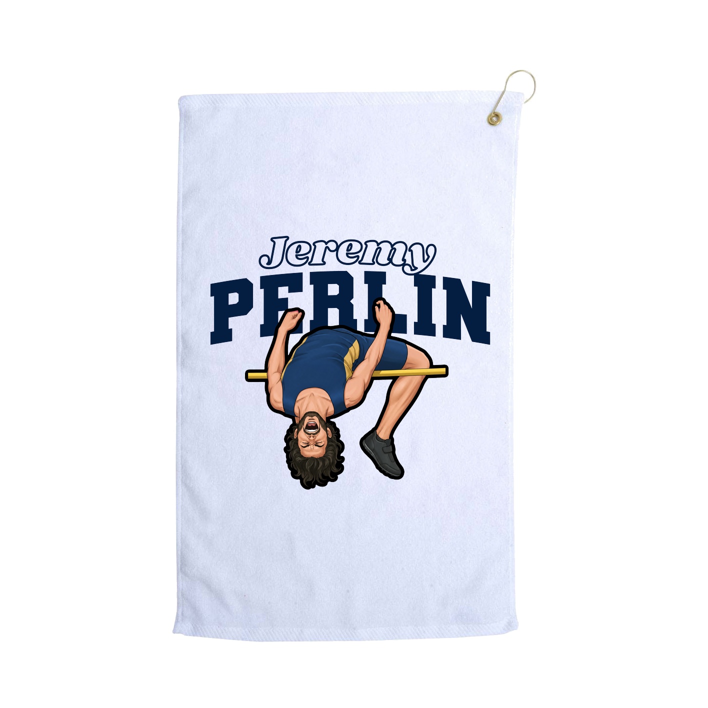 Golf Towel — Name Arch in White