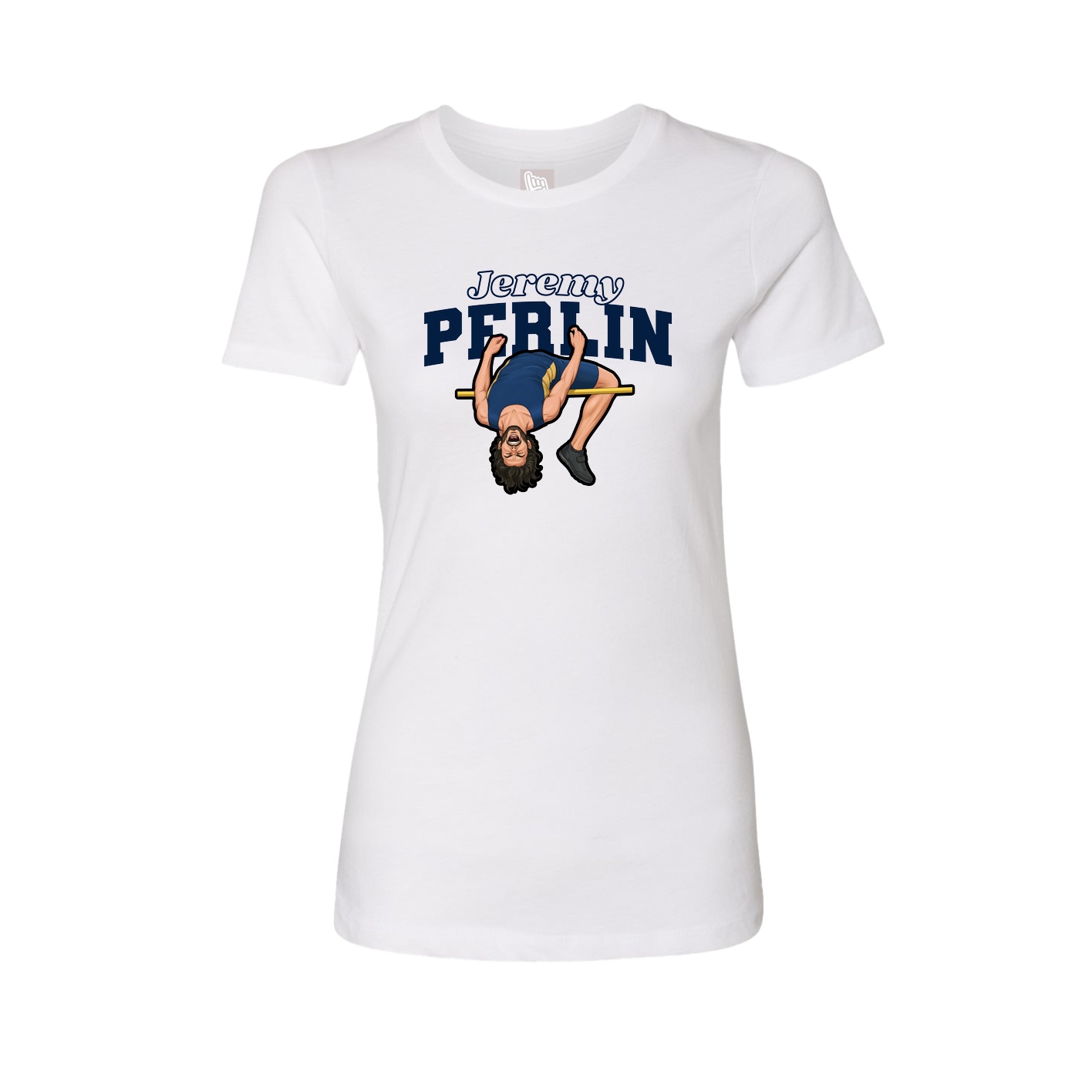 Fitted Women's Tee — Name Arch in White