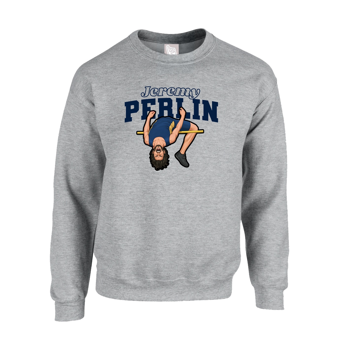 Fleece Crew — Name Arch in Grey