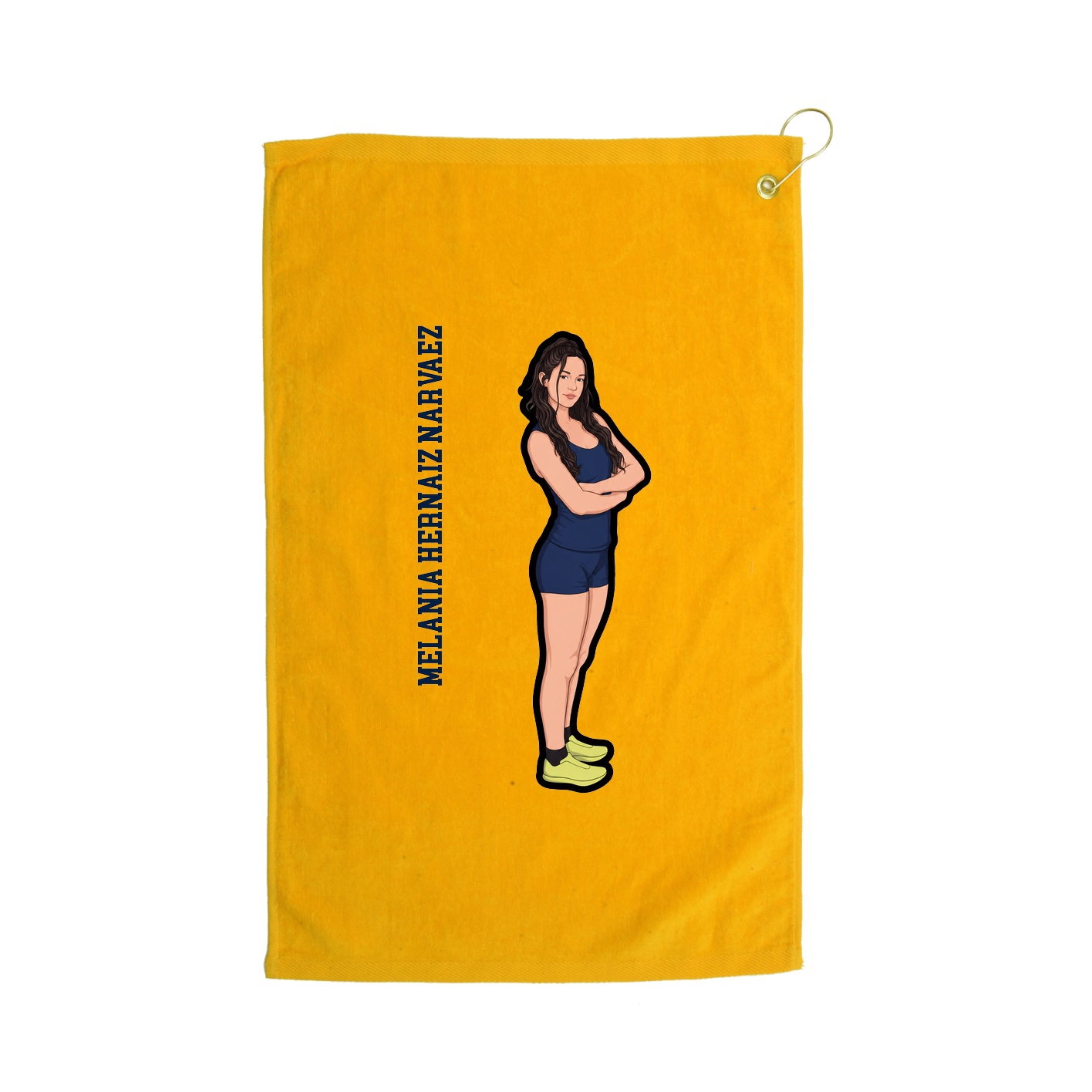 Golf Towel — Name Vertical in Gold