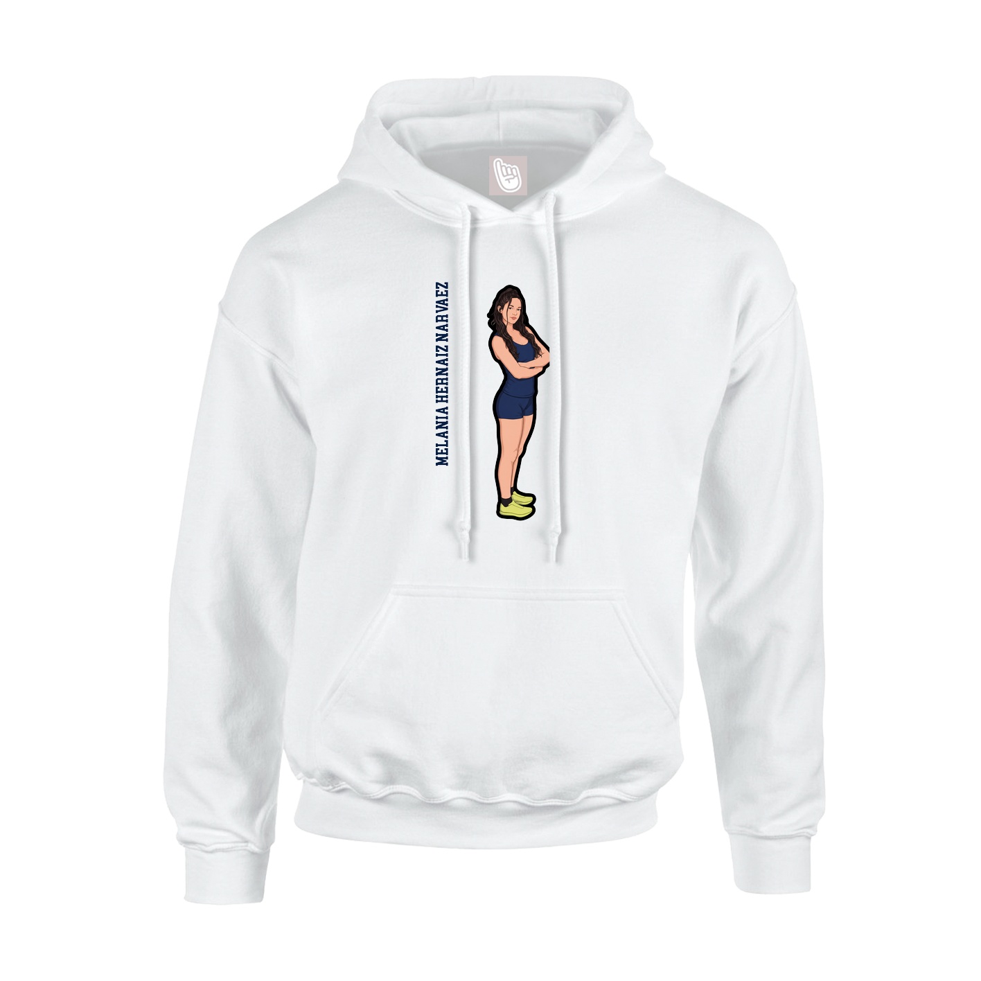 Youth Hoodie — Name Vertical in White