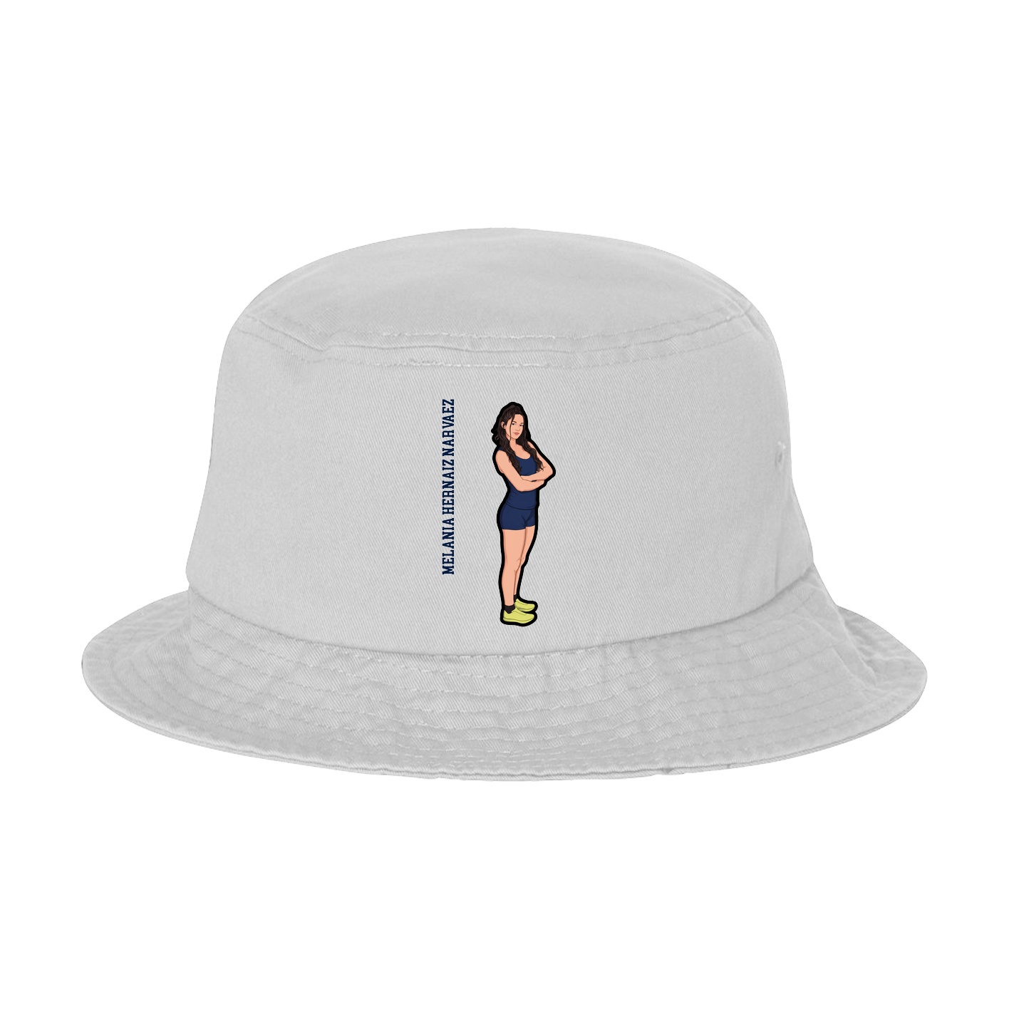 Bucket Cap — Name Vertical in White