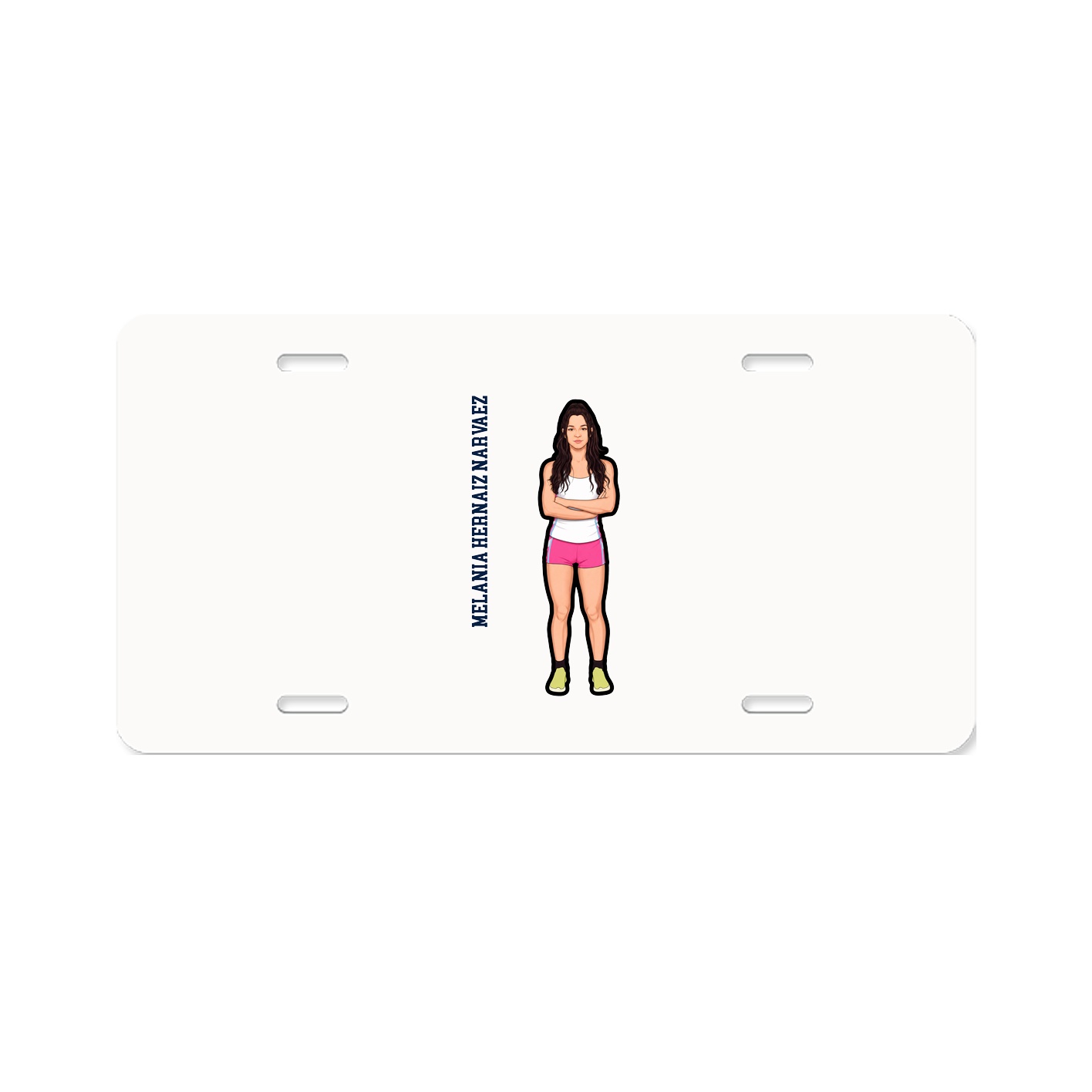 License Plate — Name Vertical in Classic