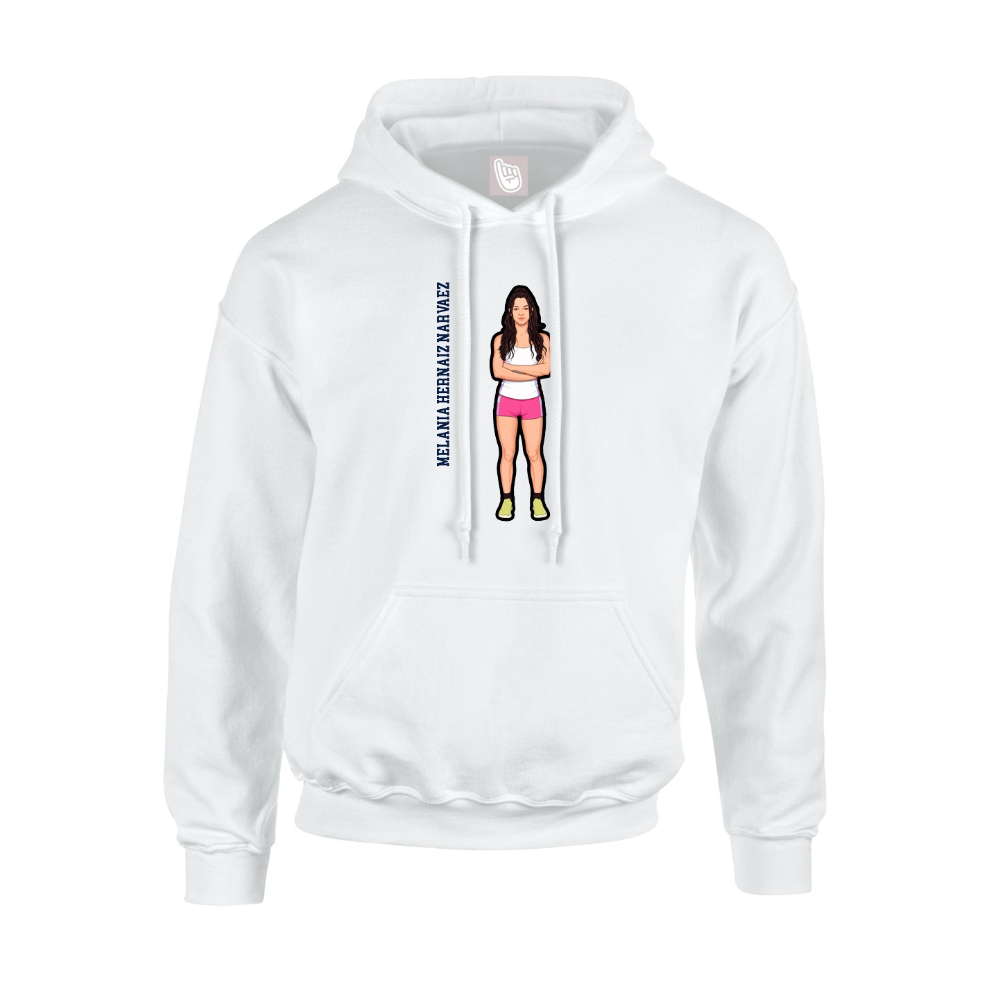 Hoodie — Name Vertical in White