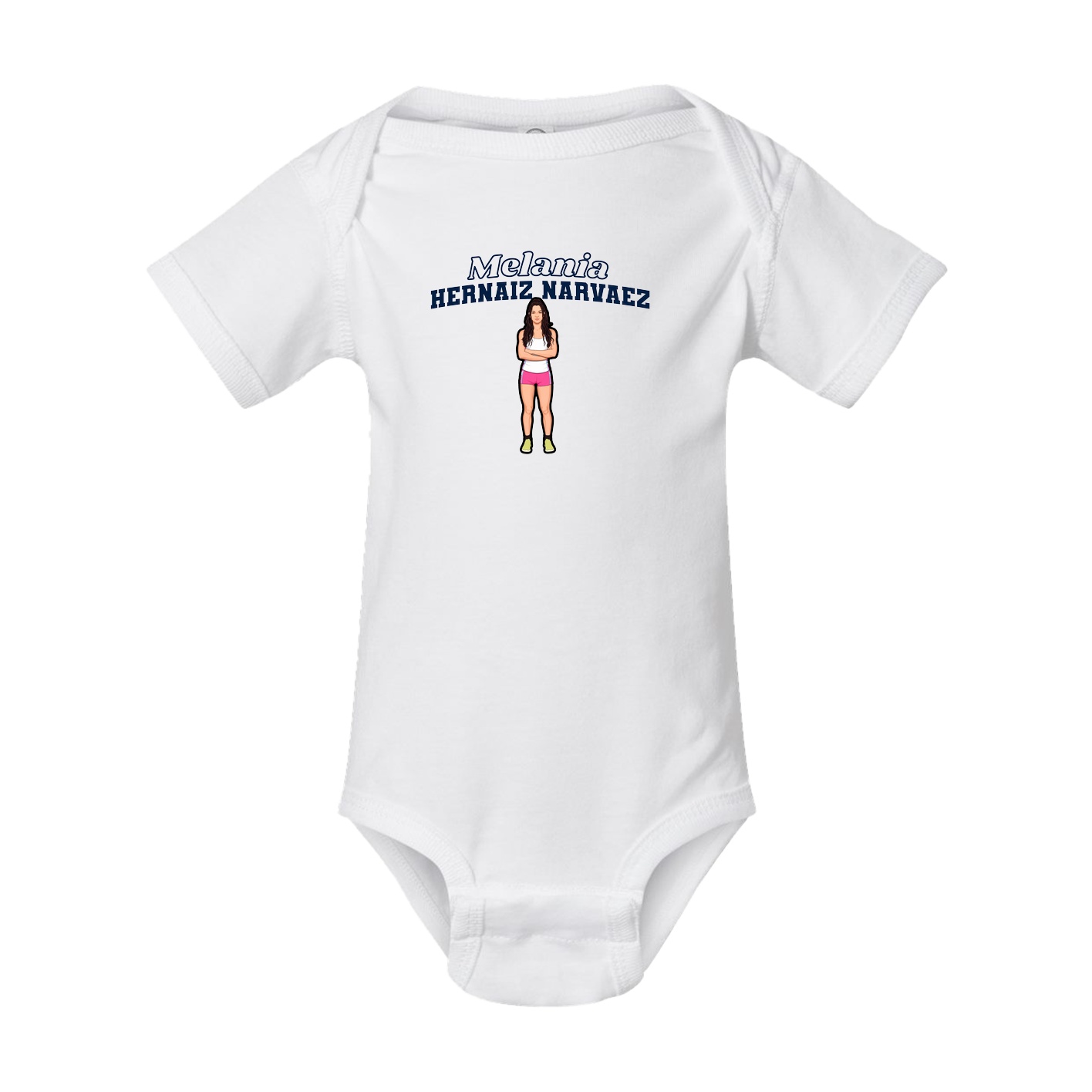 Baby Onesie — Name Arch in White