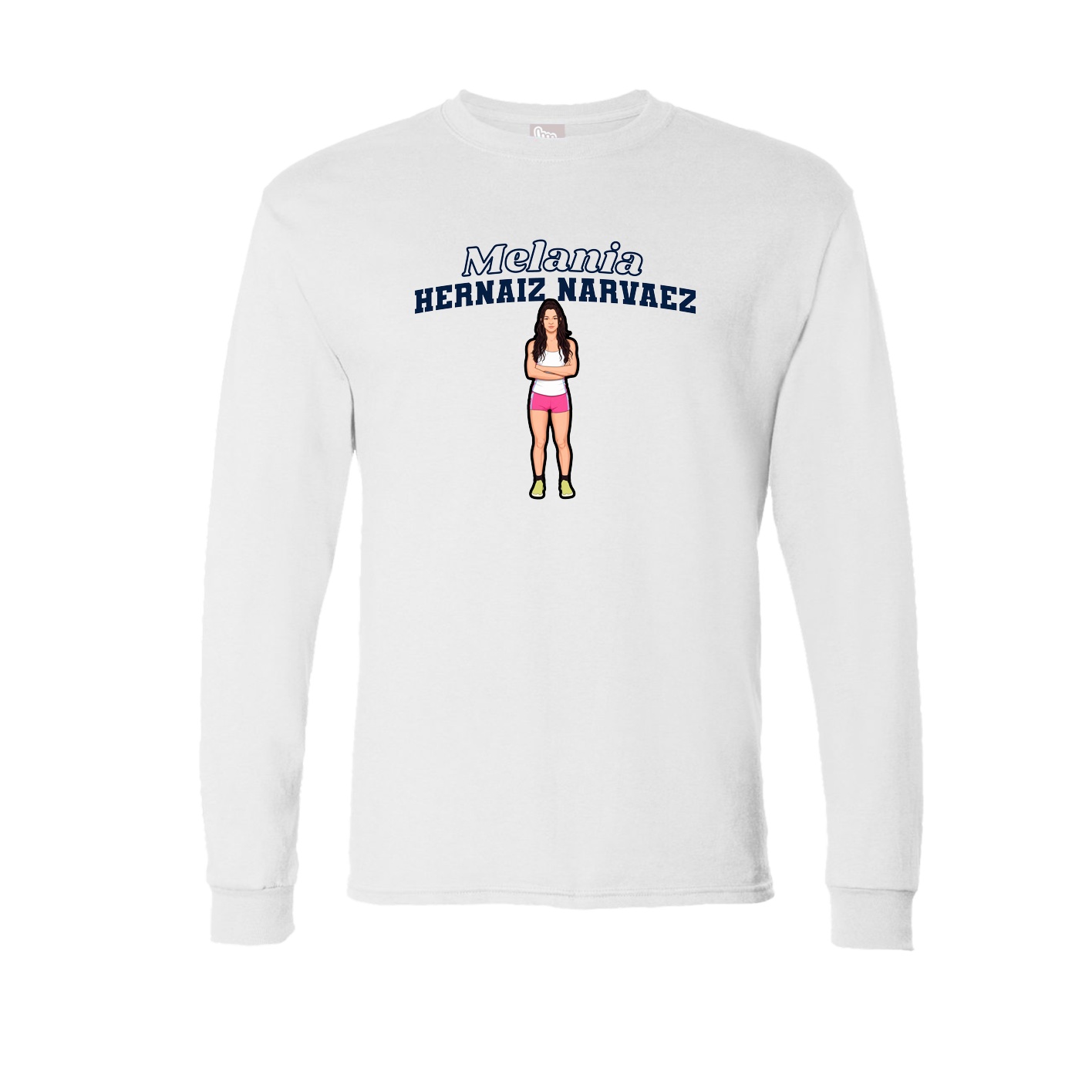 Long Sleeve Tee — Name Arch in White