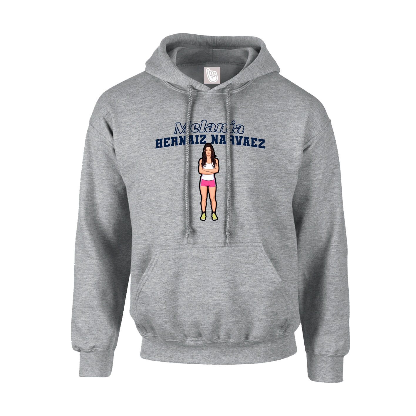 Youth Hoodie — Name Arch in Grey