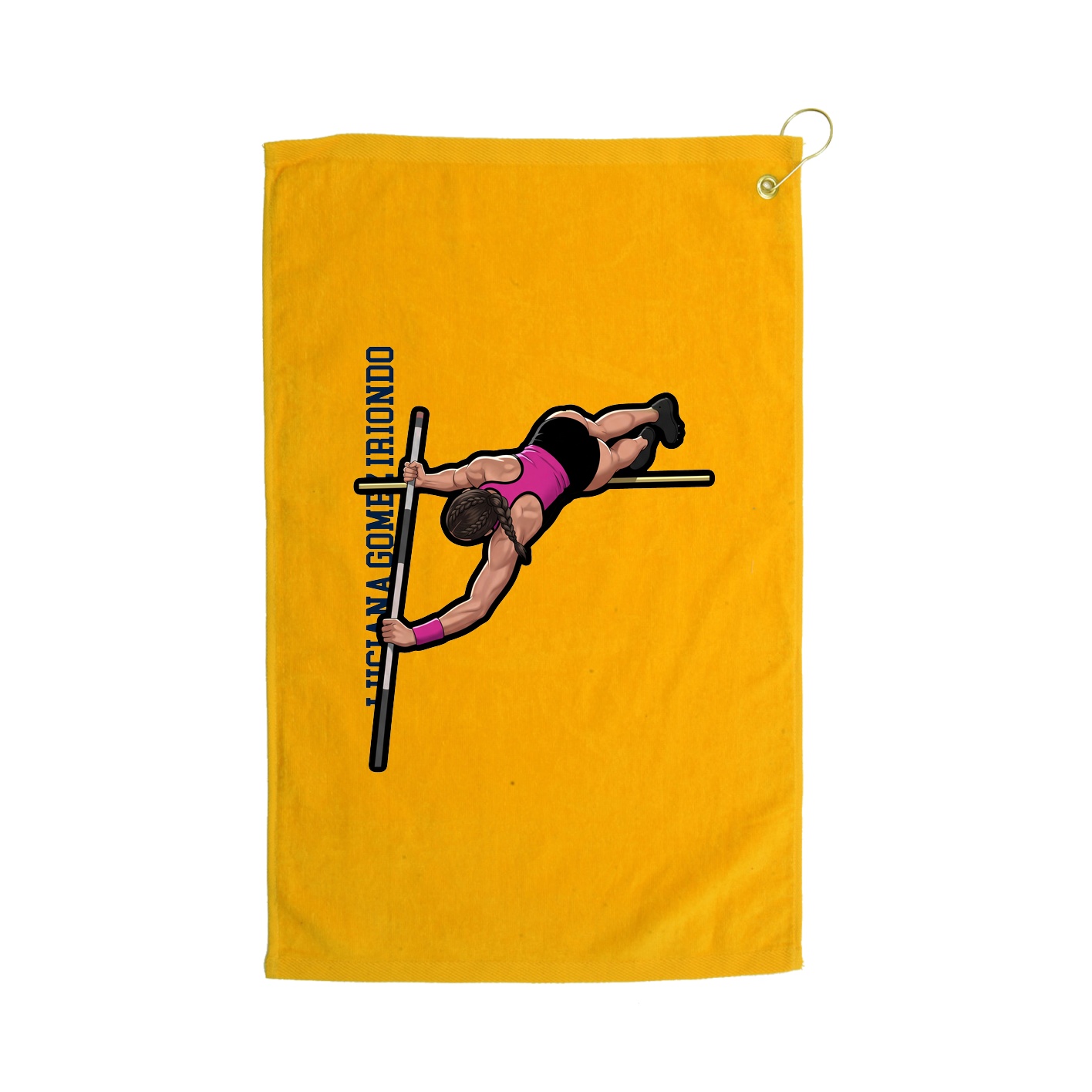 Golf Towel — Name Vertical in Gold
