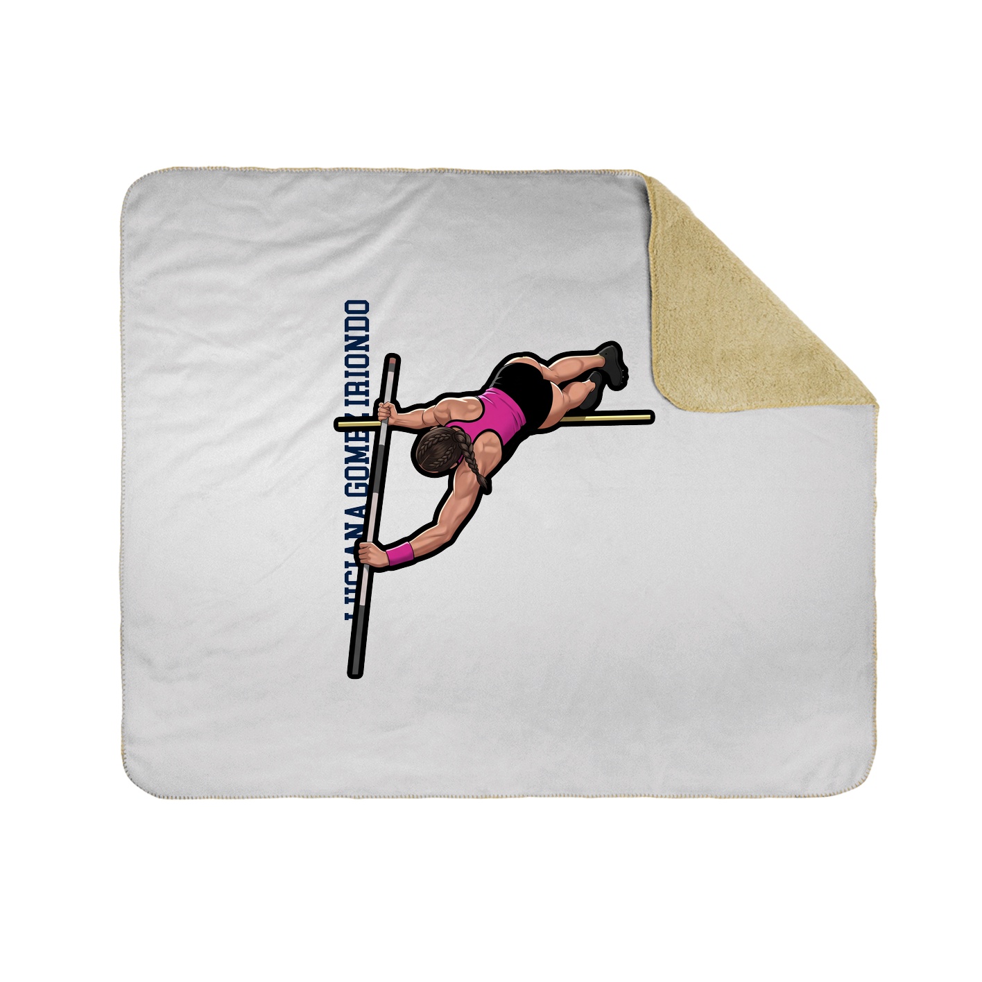 Throw Blanket — Name Vertical in White