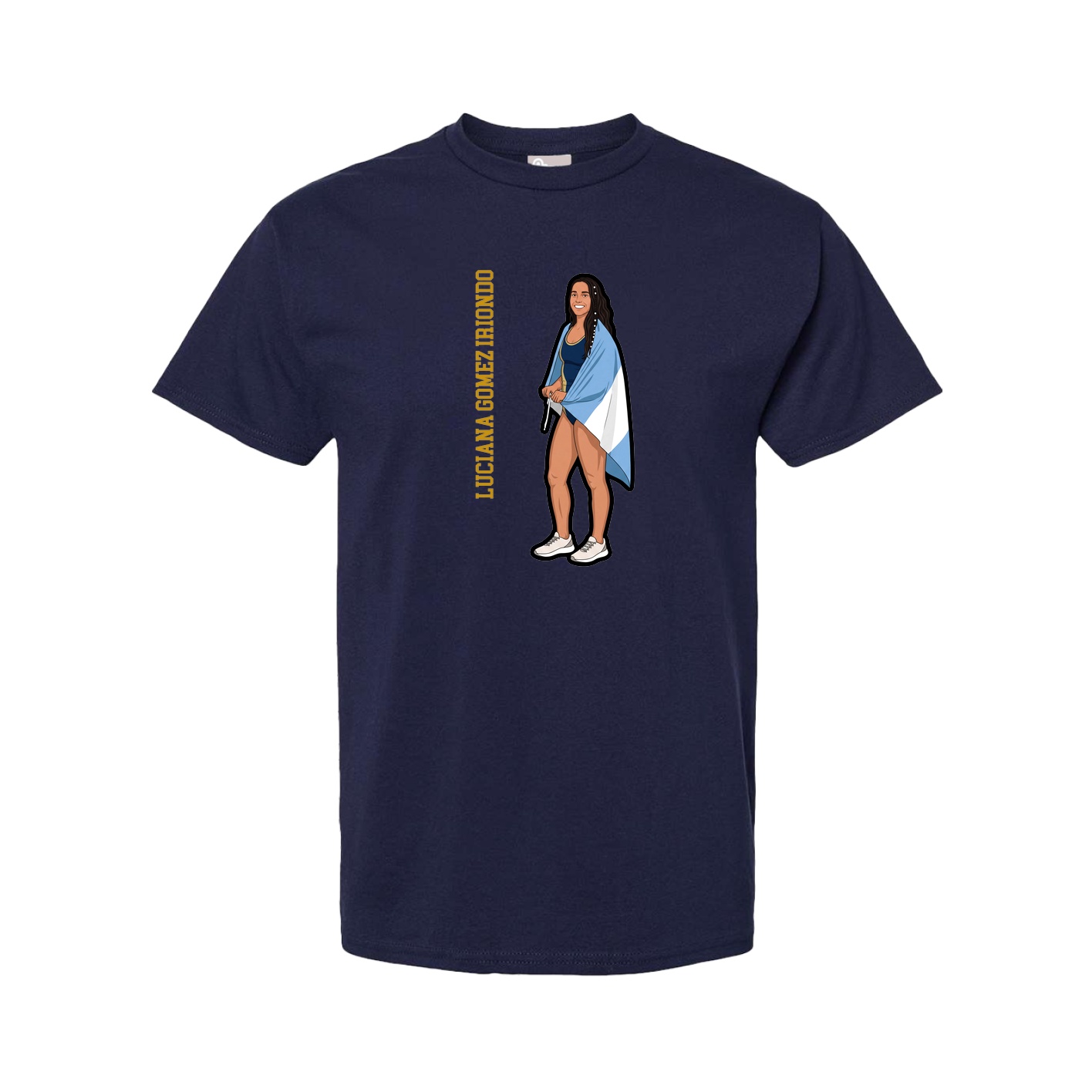 Tee — Name Vertical in Navy