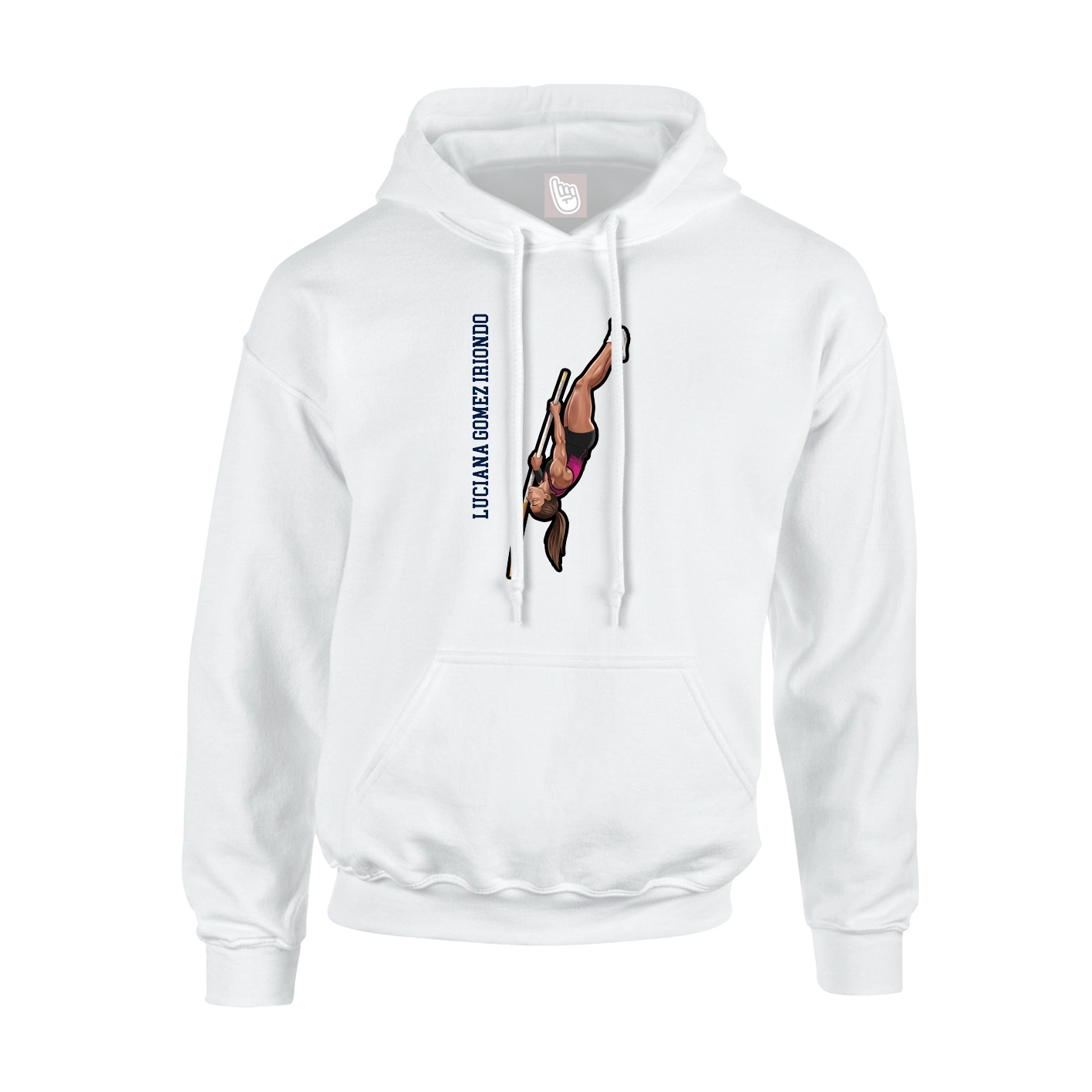 Youth Hoodie — Name Vertical in White
