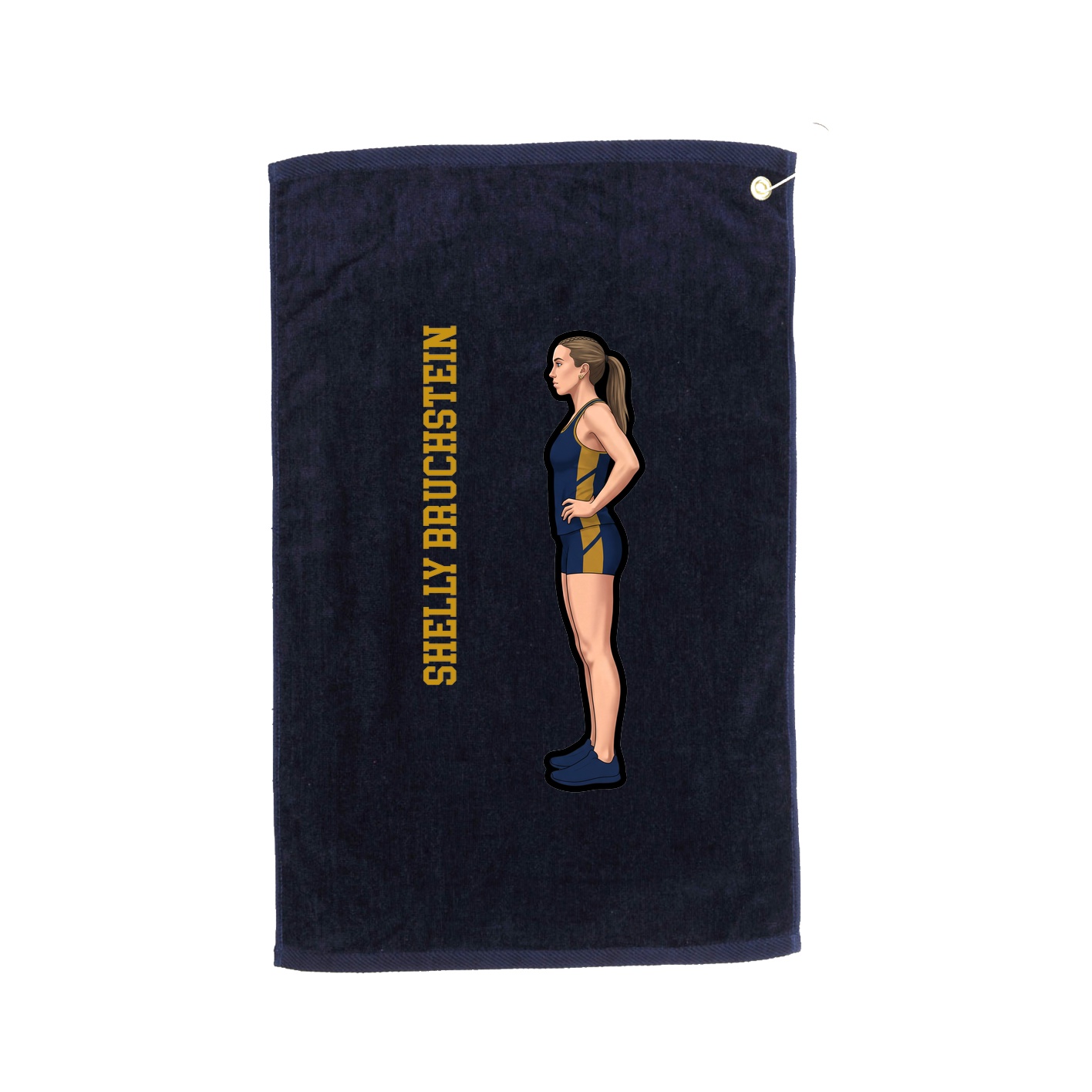 Golf Towel — Name Vertical in Navy