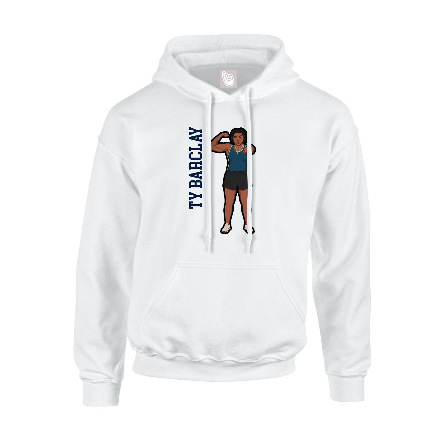Youth Hoodie — Name Vertical in White