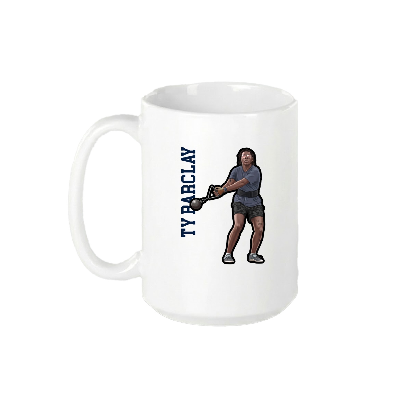 15oz Coffee Mug — Name Vertical in White