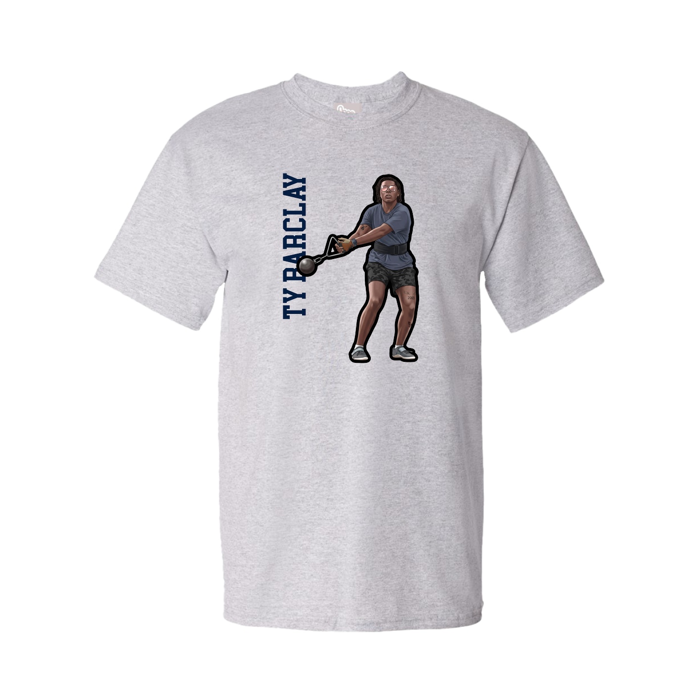 Tee — Name Vertical in Grey