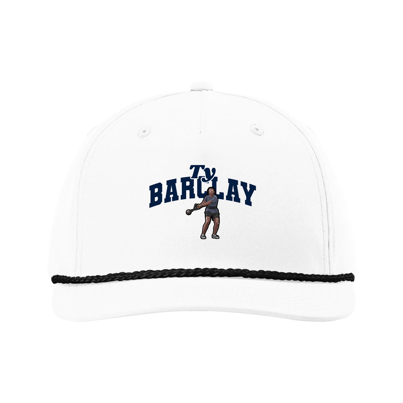 Five-Panel Classic Rope Cap — Signature Arch in White