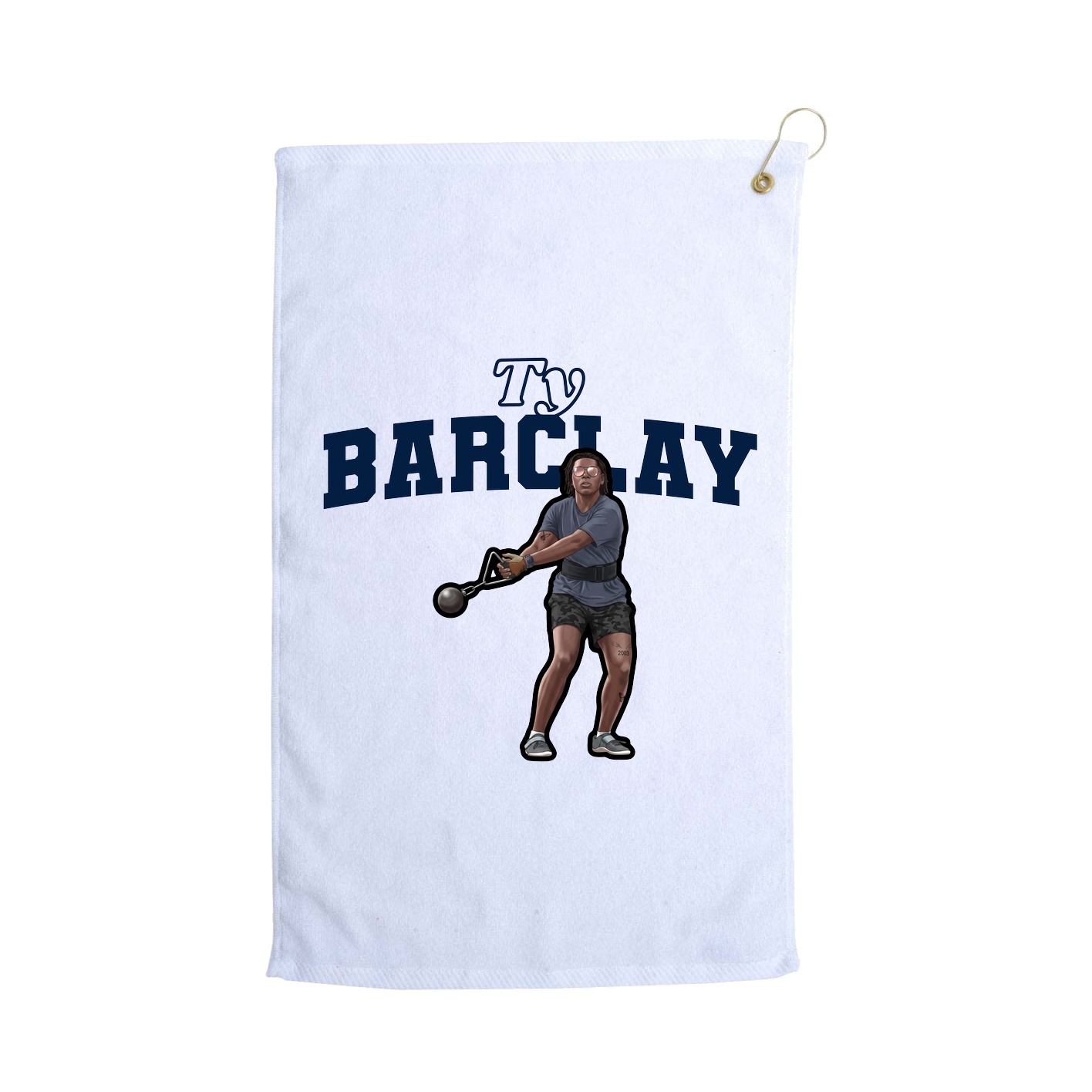 Golf Towel — Name Arch in White