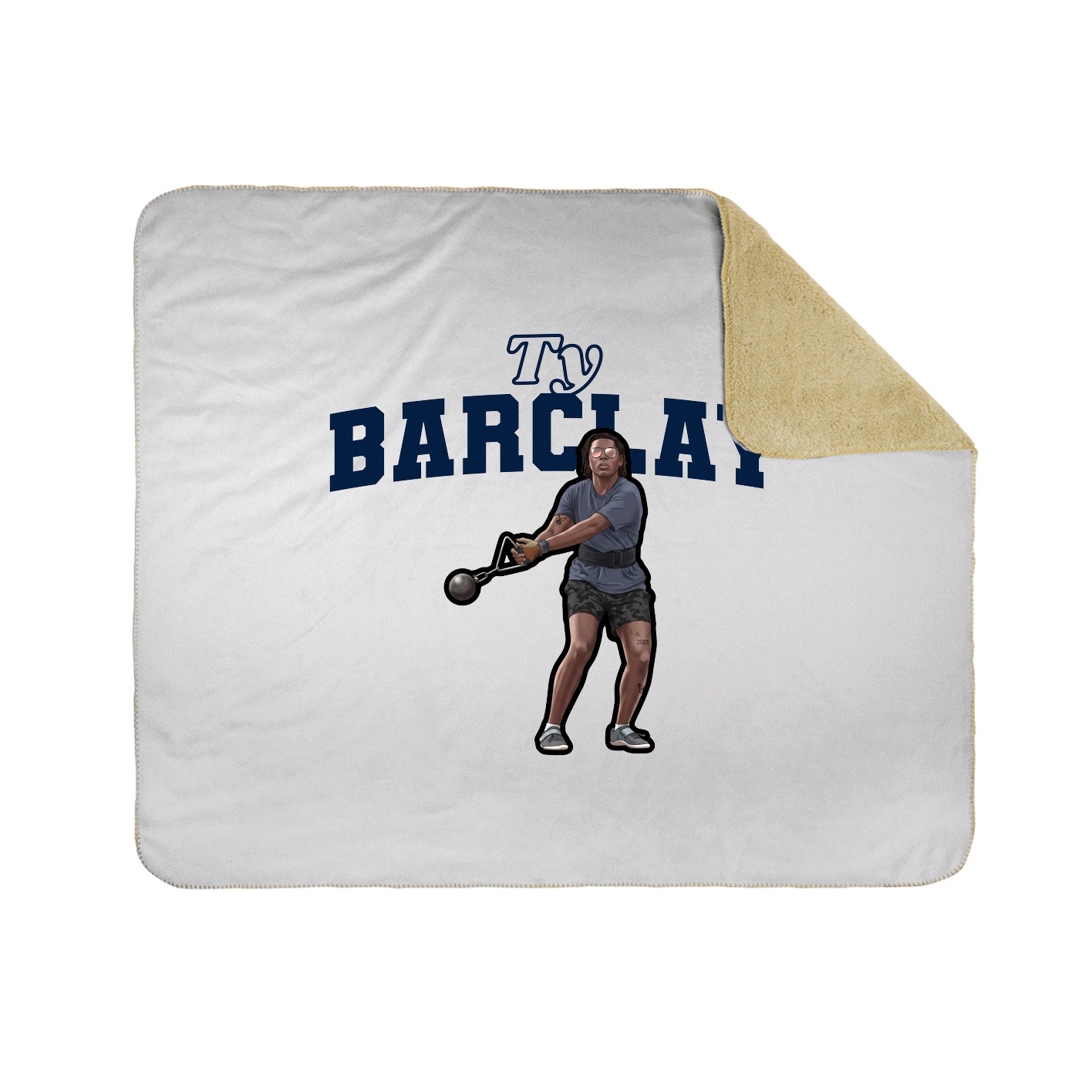 Throw Blanket — Name Arch in White