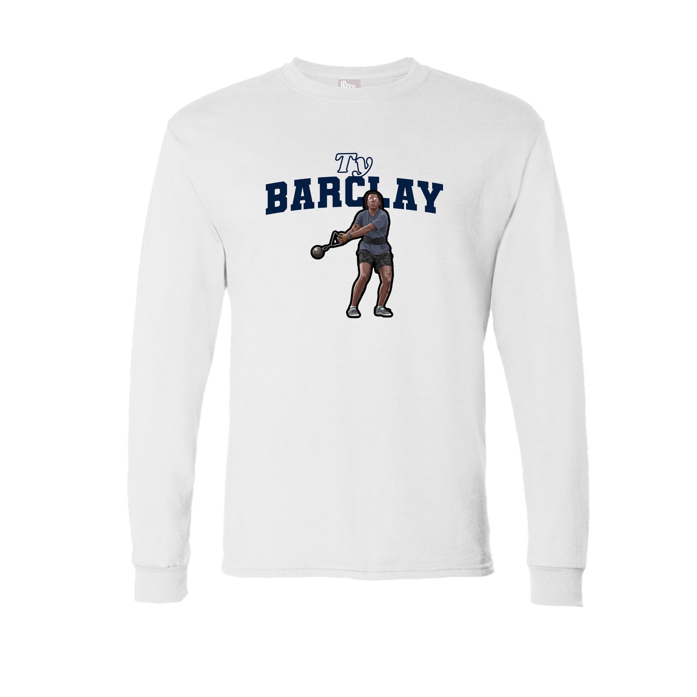 Long Sleeve Tee — Name Arch in White