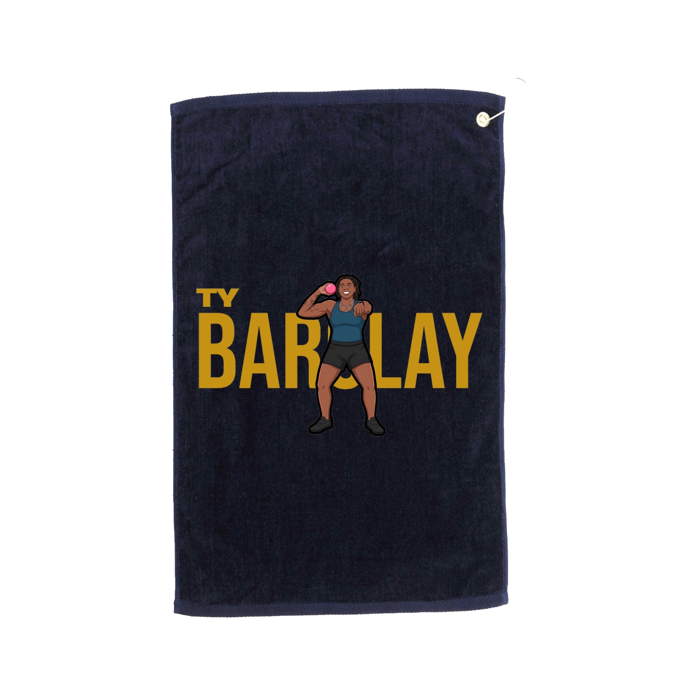 Golf Towel — Player Name in Navy
