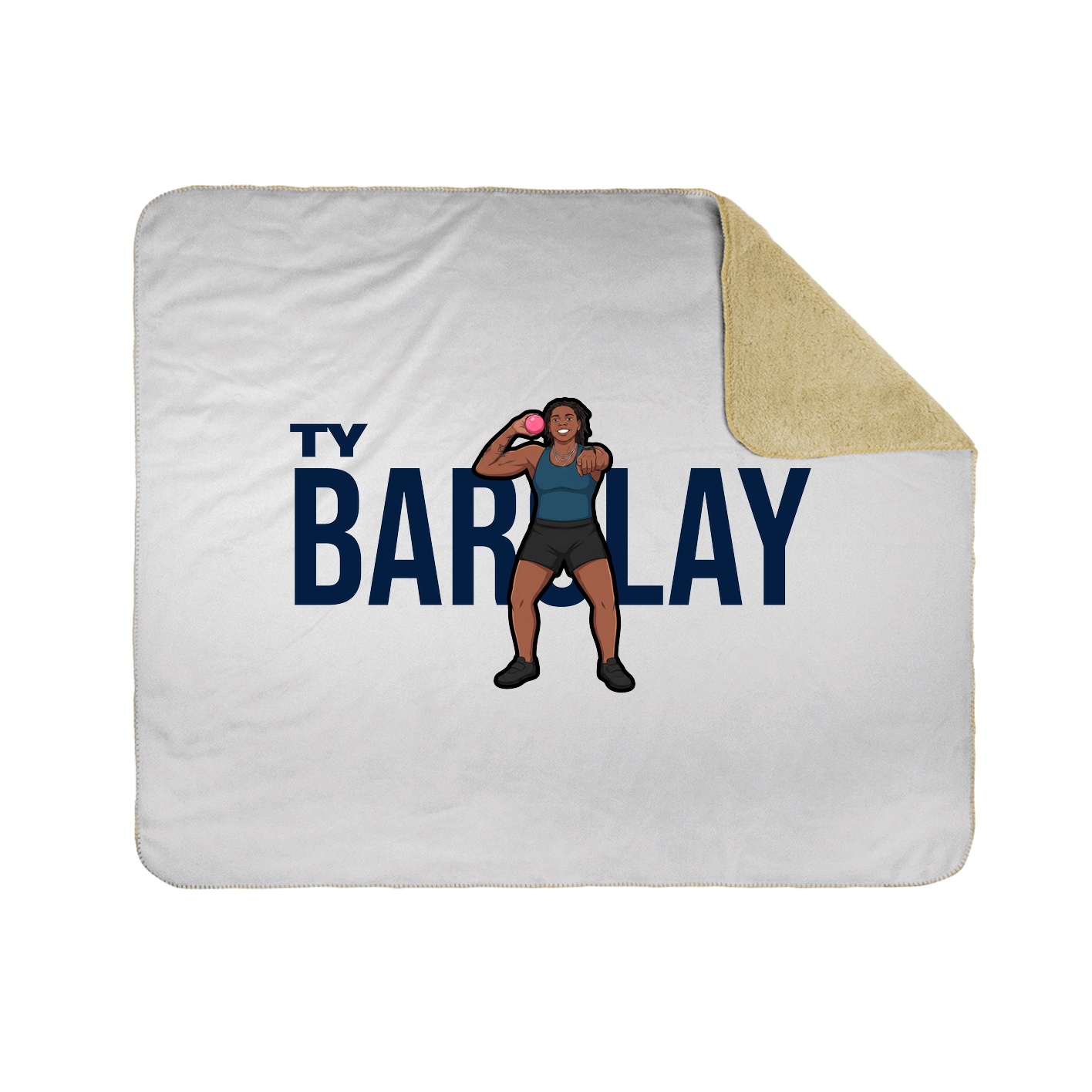 Throw Blanket — Player Name in White