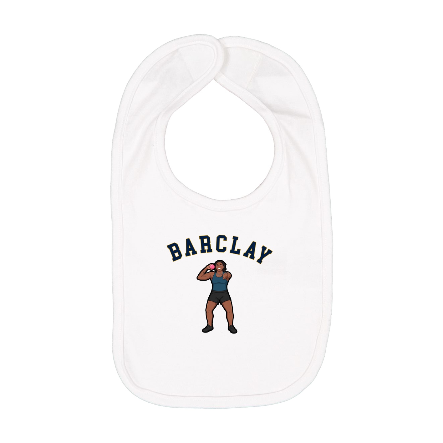 Infant Bib — Shirsey Arch in White