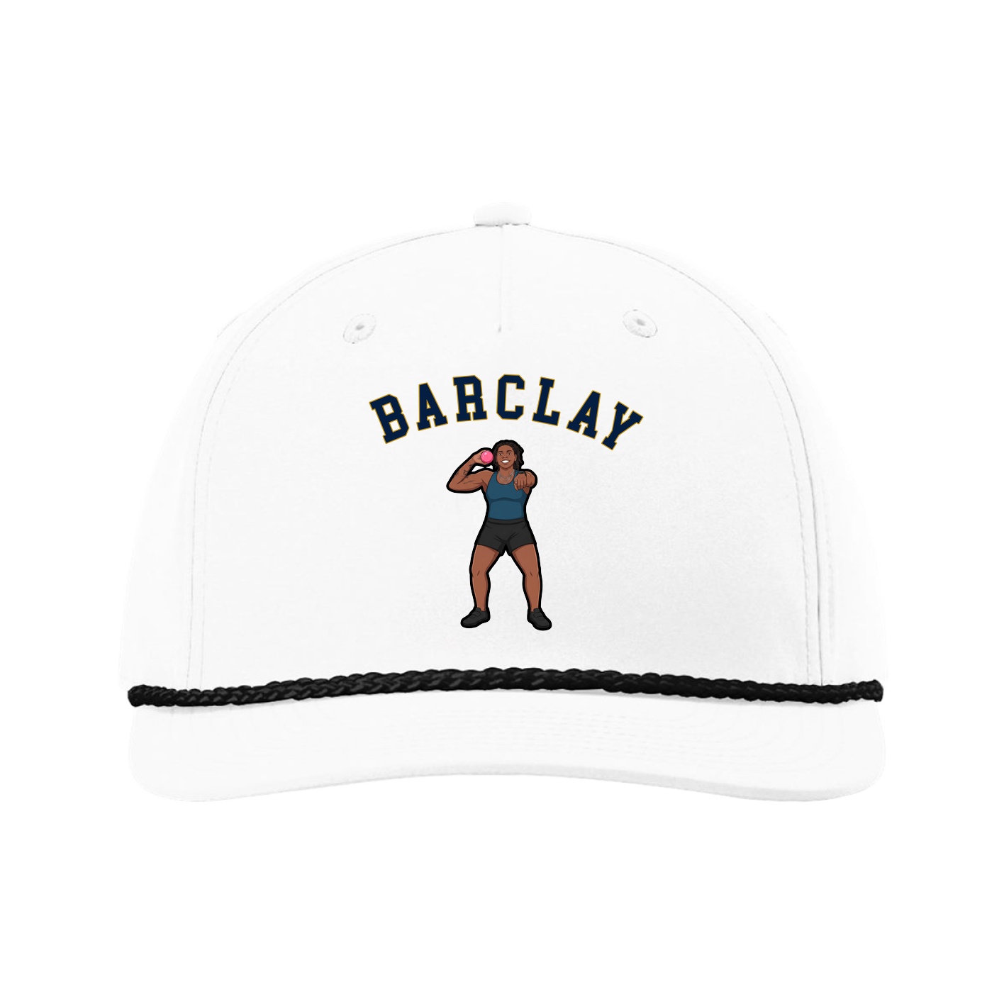 Five-Panel Classic Rope Cap — Shirsey Arch in White