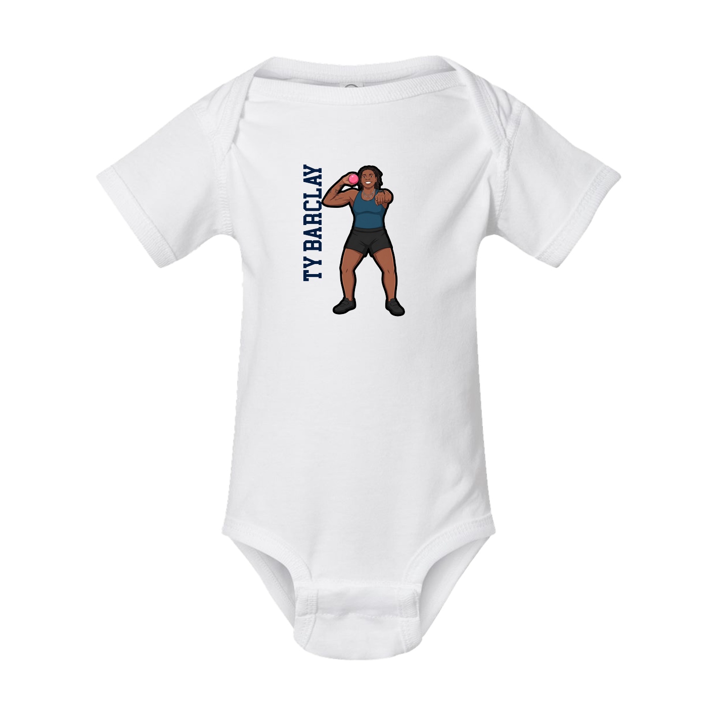 Baby Onesie — Name Vertical in White