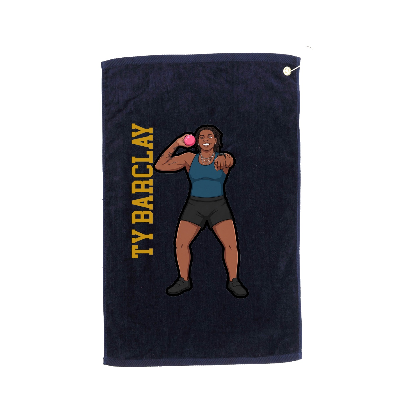 Golf Towel — Name Vertical in Navy