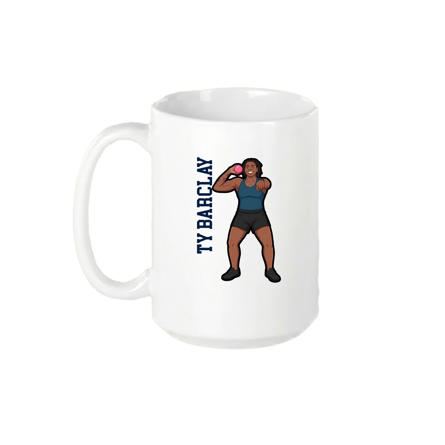 15oz Coffee Mug — Name Vertical in White