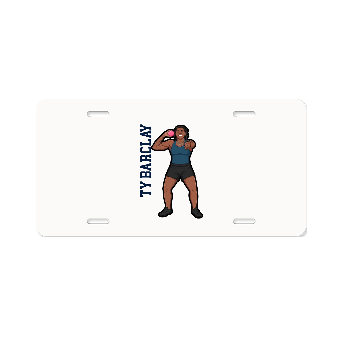License Plate — Name Vertical in Classic