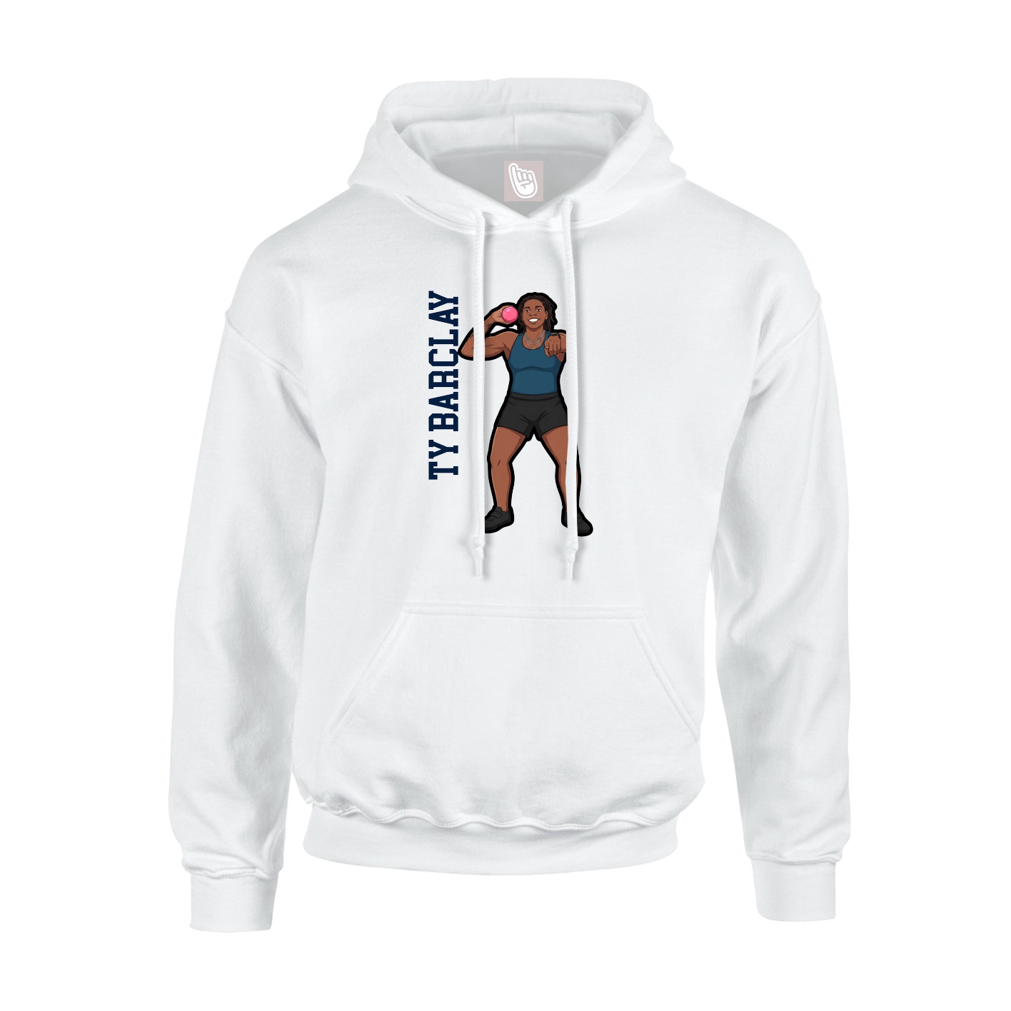 Hoodie — Name Vertical in White