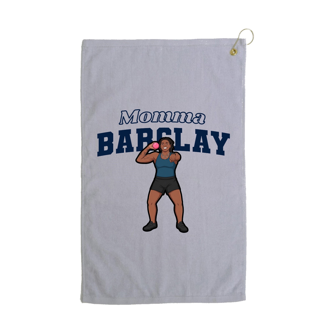 Golf Towel — Mothers Day Block in Grey