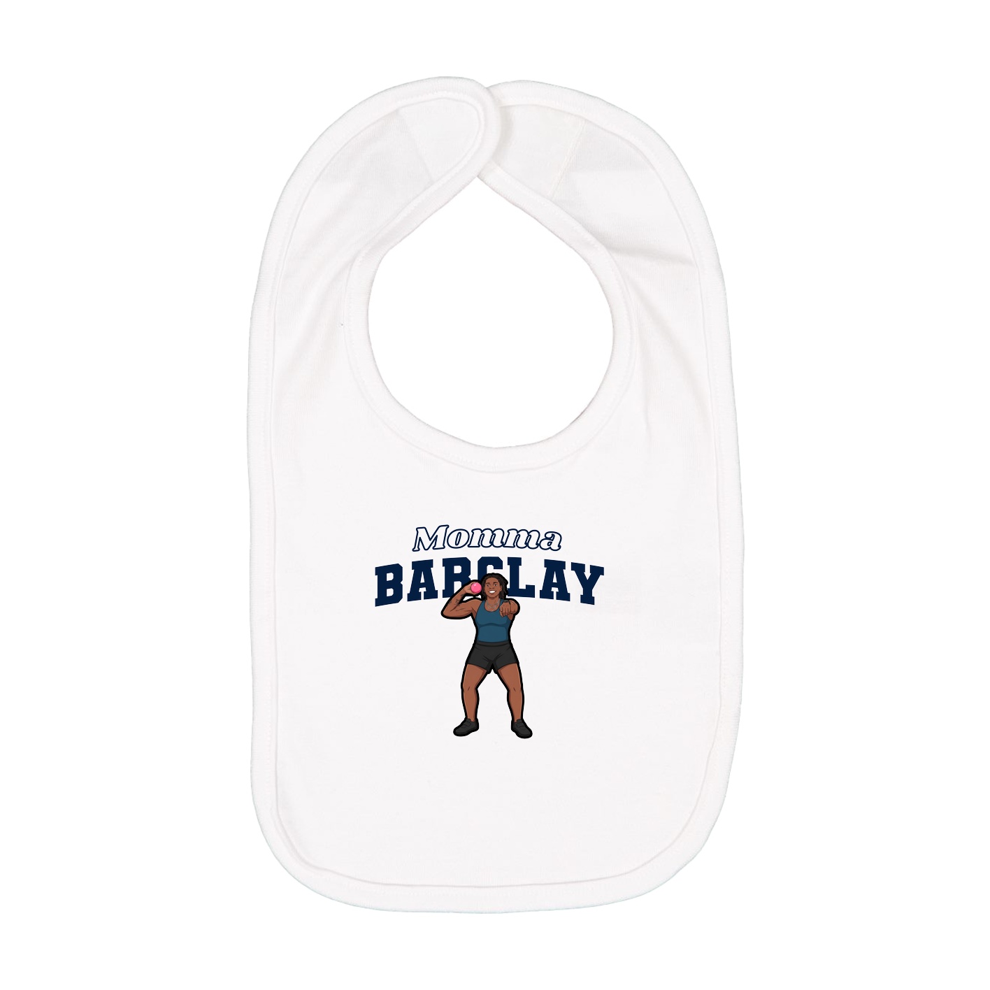 Infant Bib — Mothers Day Block in White