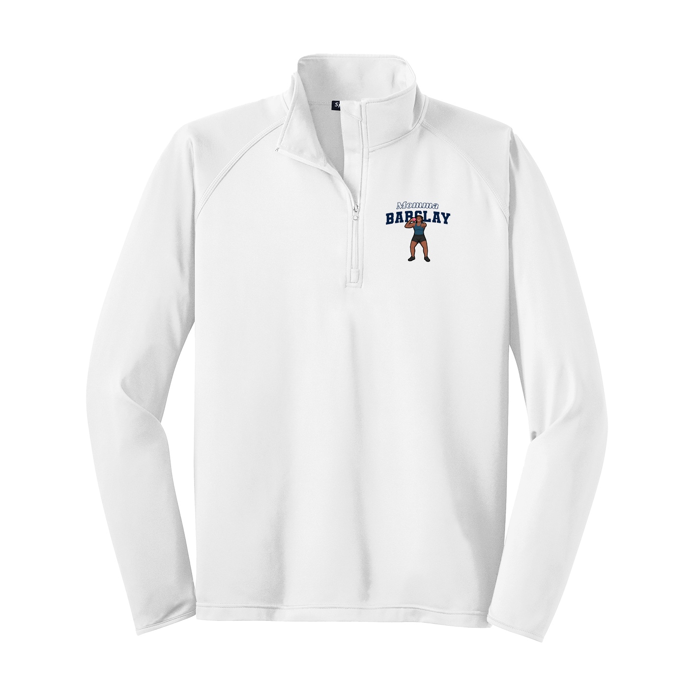 Q-Zip Pullover — Mothers Day Block in White