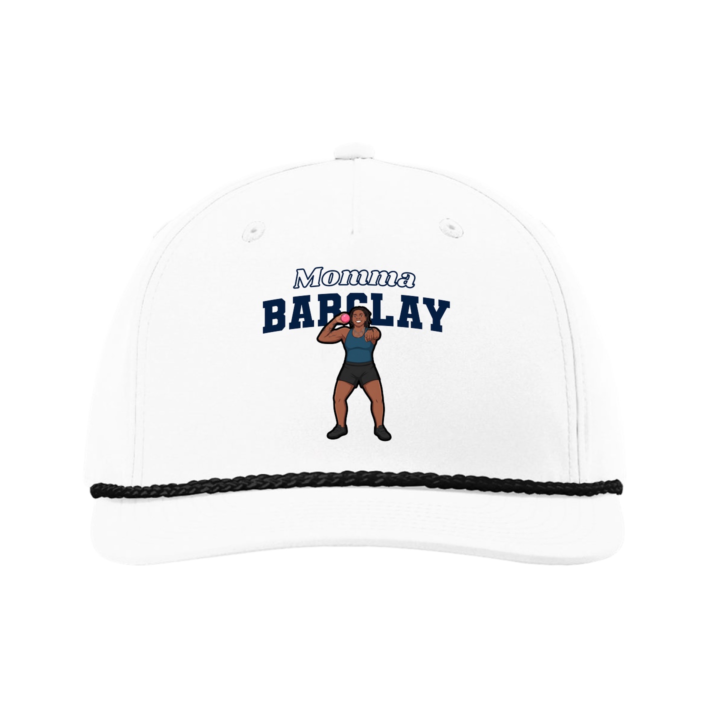 Five-Panel Classic Rope Cap — Mothers Day Block in White