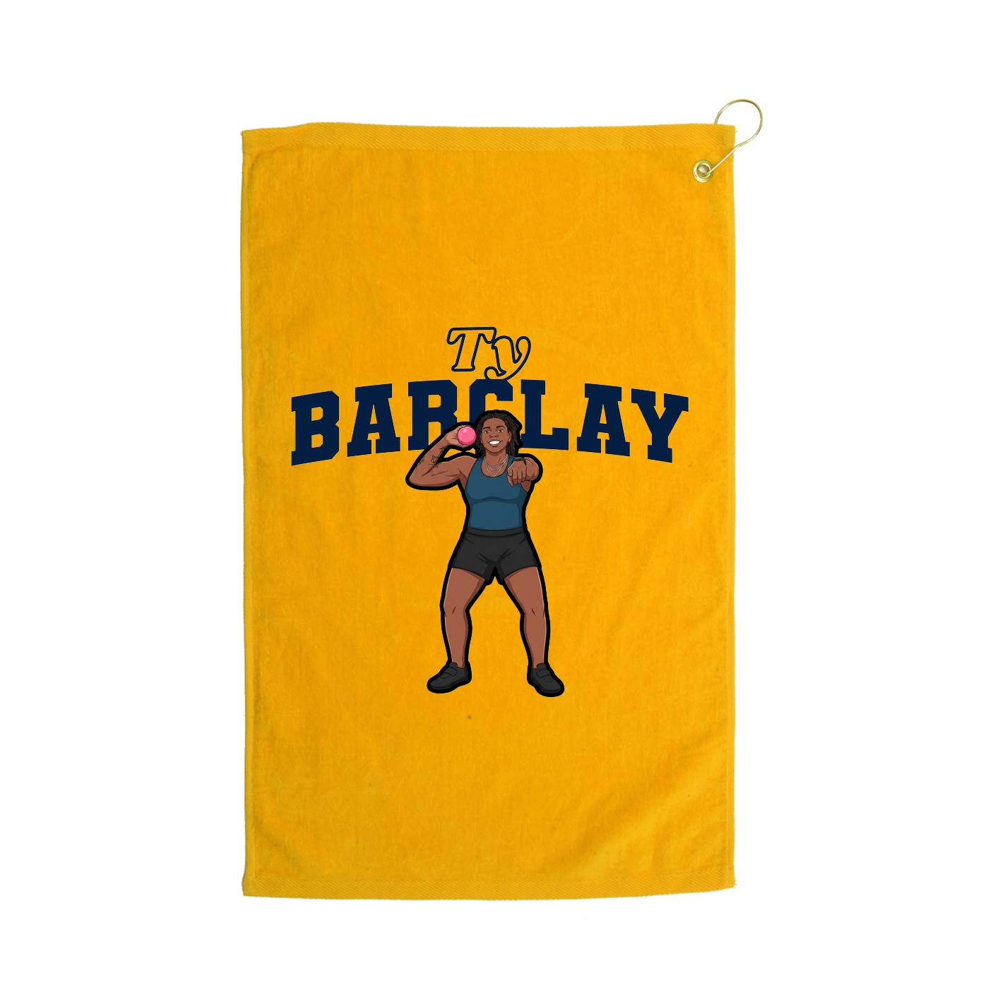 Golf Towel — Name Arch in Gold