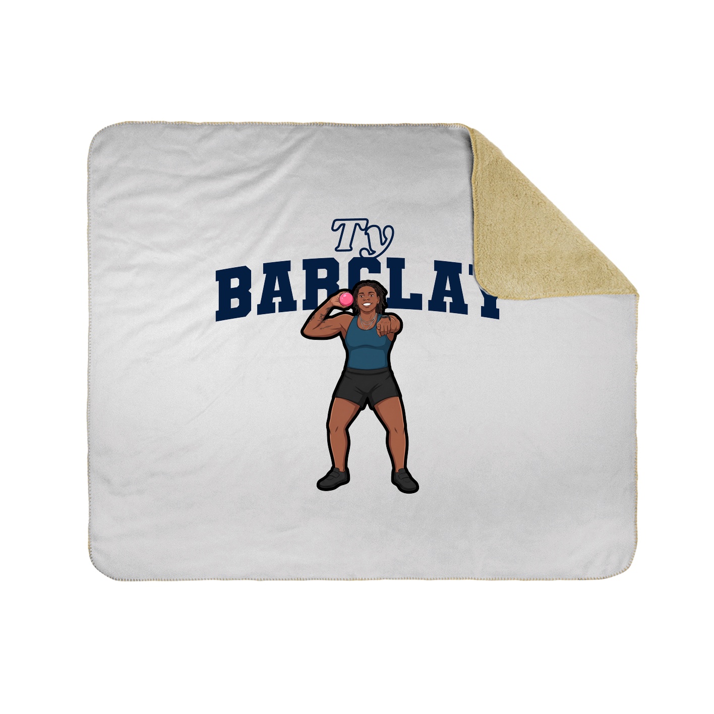 Throw Blanket — Name Arch in White