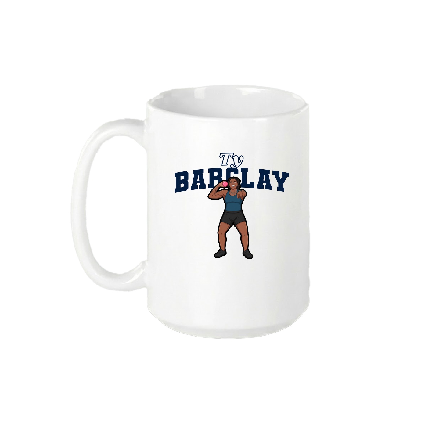 15oz Coffee Mug — Name Arch in White