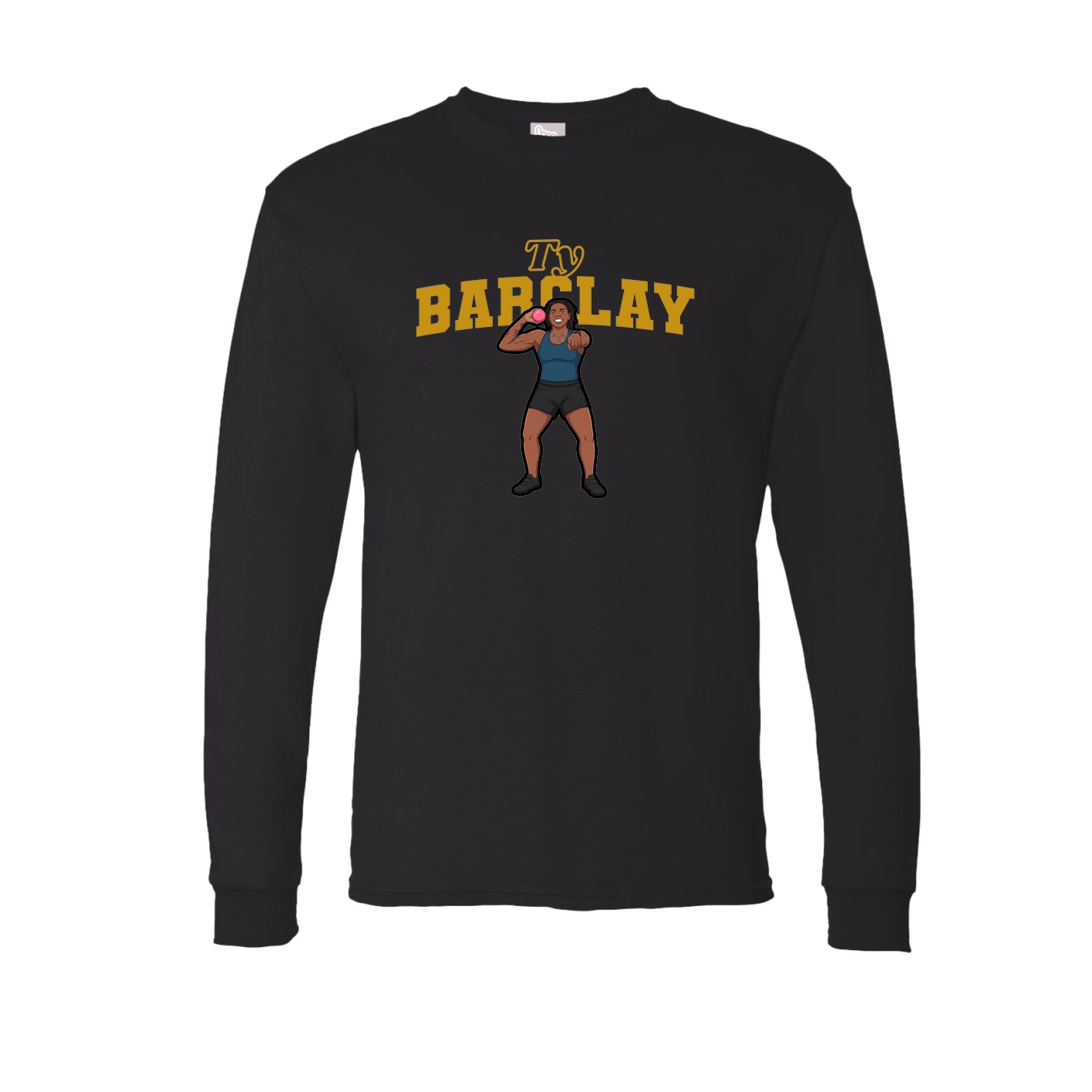 Long Sleeve Tee — Name Arch in Black